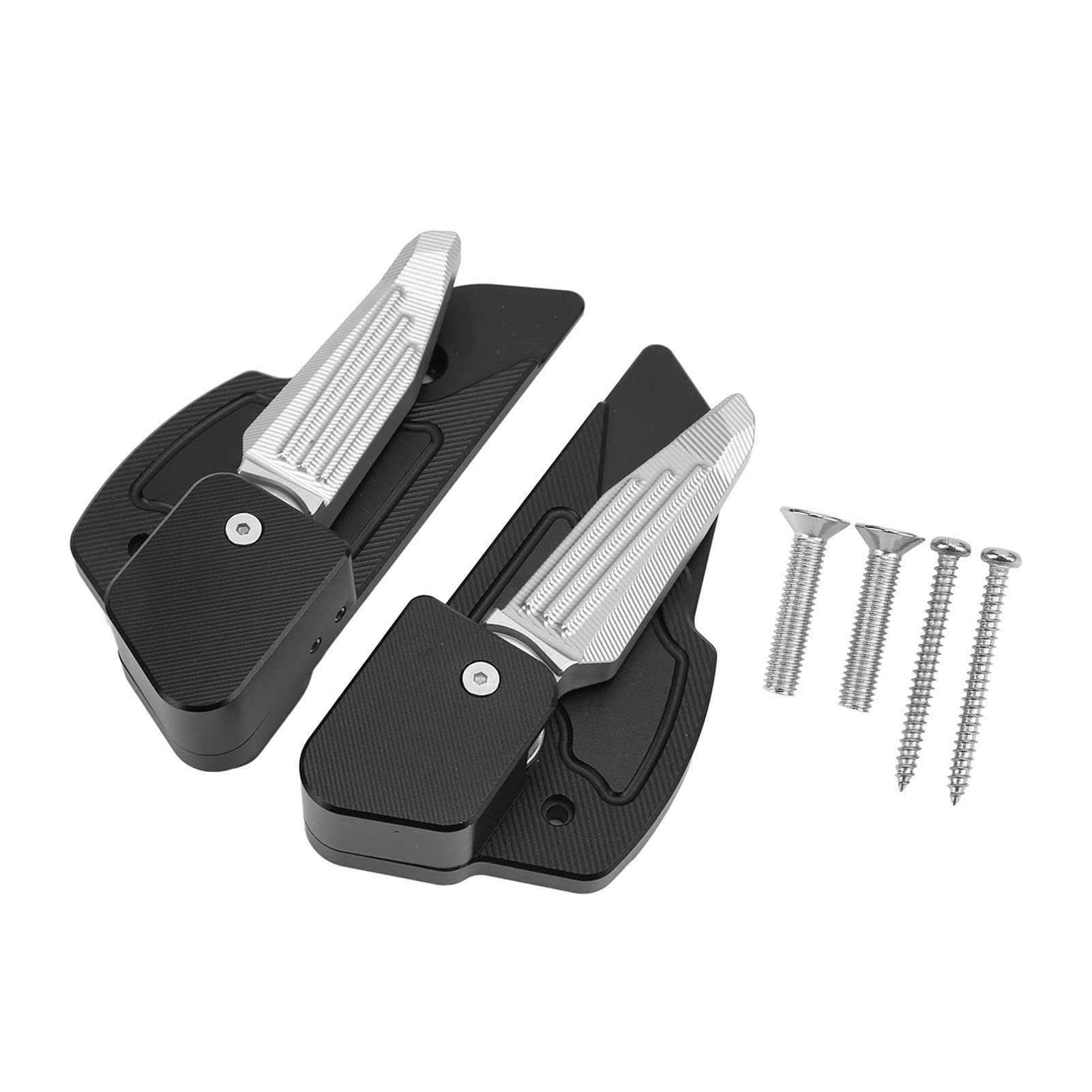 Rustproof Sturdy Motorcycle Rear Footrests - Non-Slip Foldable Foot Pedals, High Strength & Colorfast (Silver) | Perfect for Long Rides & Passenger Comfort