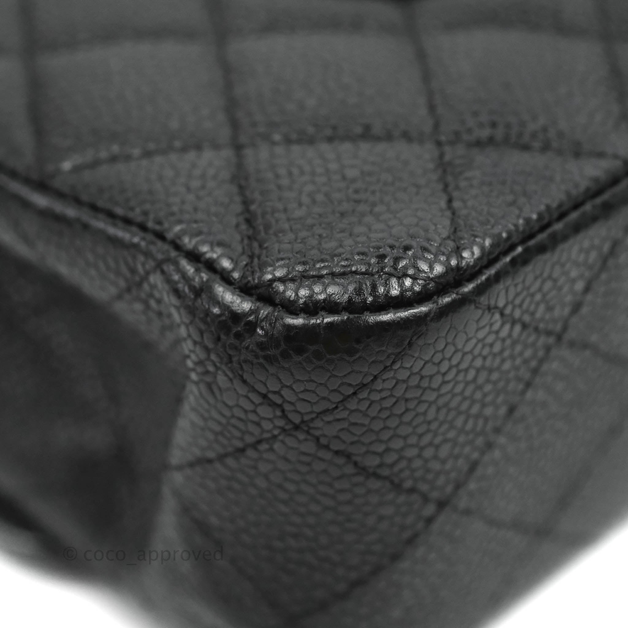 Chanel Classic Medium Double Flap Bag Black Caviar Leather with Silver Hardware - Luxury Designer Handbag for Women, Perfect for Work, Evening Events & Special Occasions