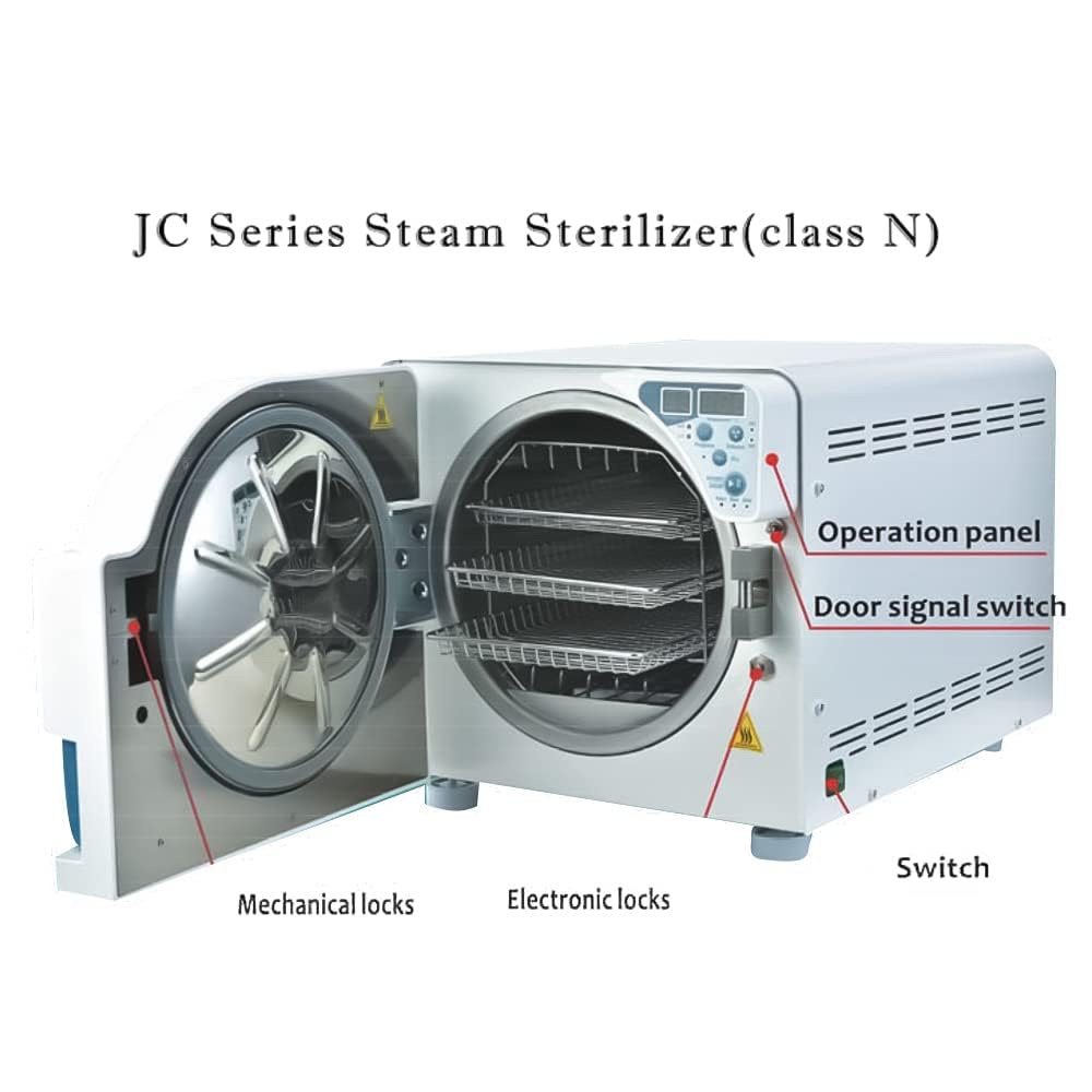 Getidy 16L Digital Steam Autoclave Sterilizer - Adjustable Drying Time & Double Lock Control for Dental, Tattoo & Medical Equipment (JCH-16) | Perfect for Clinics, Salons & Labs