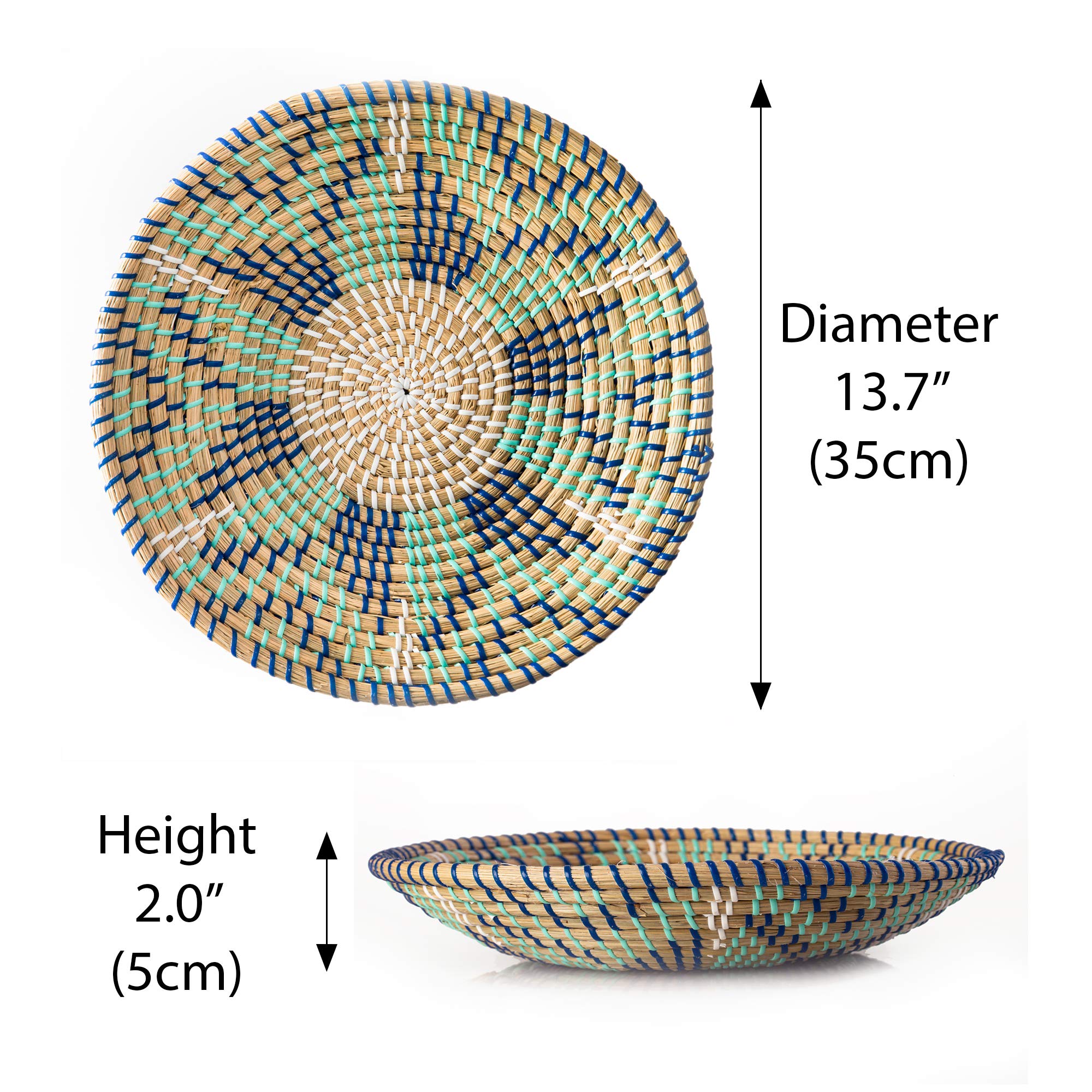 Natural Seagrass Woven Wall Basket - 13.7