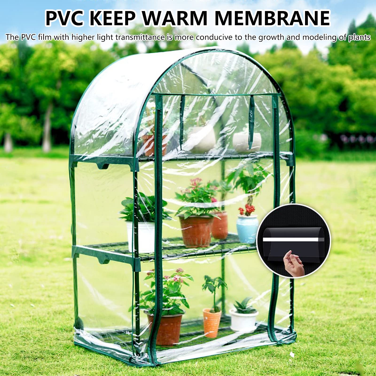 Portable Greenhouse Tent for Gardening - 3-Layer Transparent Grow House for Flowers, Plants & Backyard | Indoor & Outdoor Use