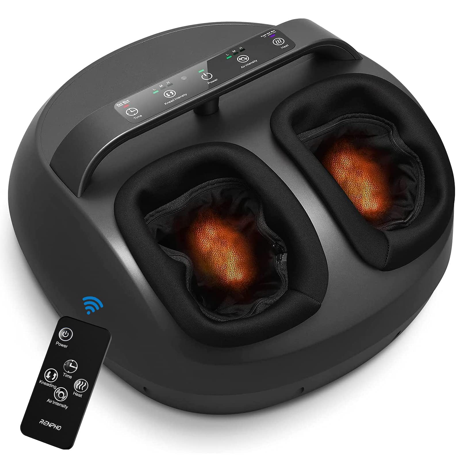 RENPHO Shiatsu Foot Massager with Heat & Remote Control - FSA HSA Eligible Electric Foot Massage Machine for Men & Women, Fits Up to Size 12 - Perfect for Home Relaxation, Pain Relief & Stress Relief After Work