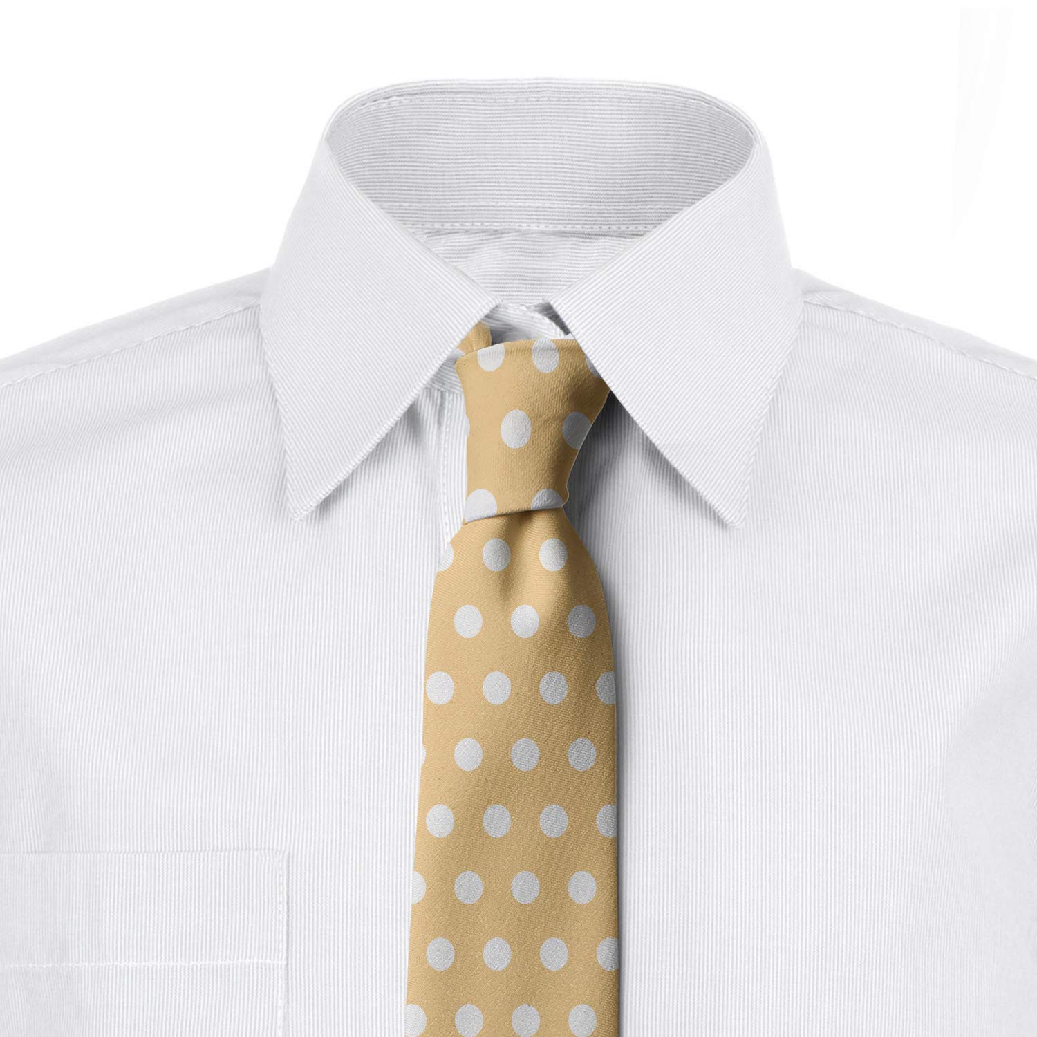 Ambesonne Classic Orange & White Polka Dot Dress Necktie for Men | 3.7