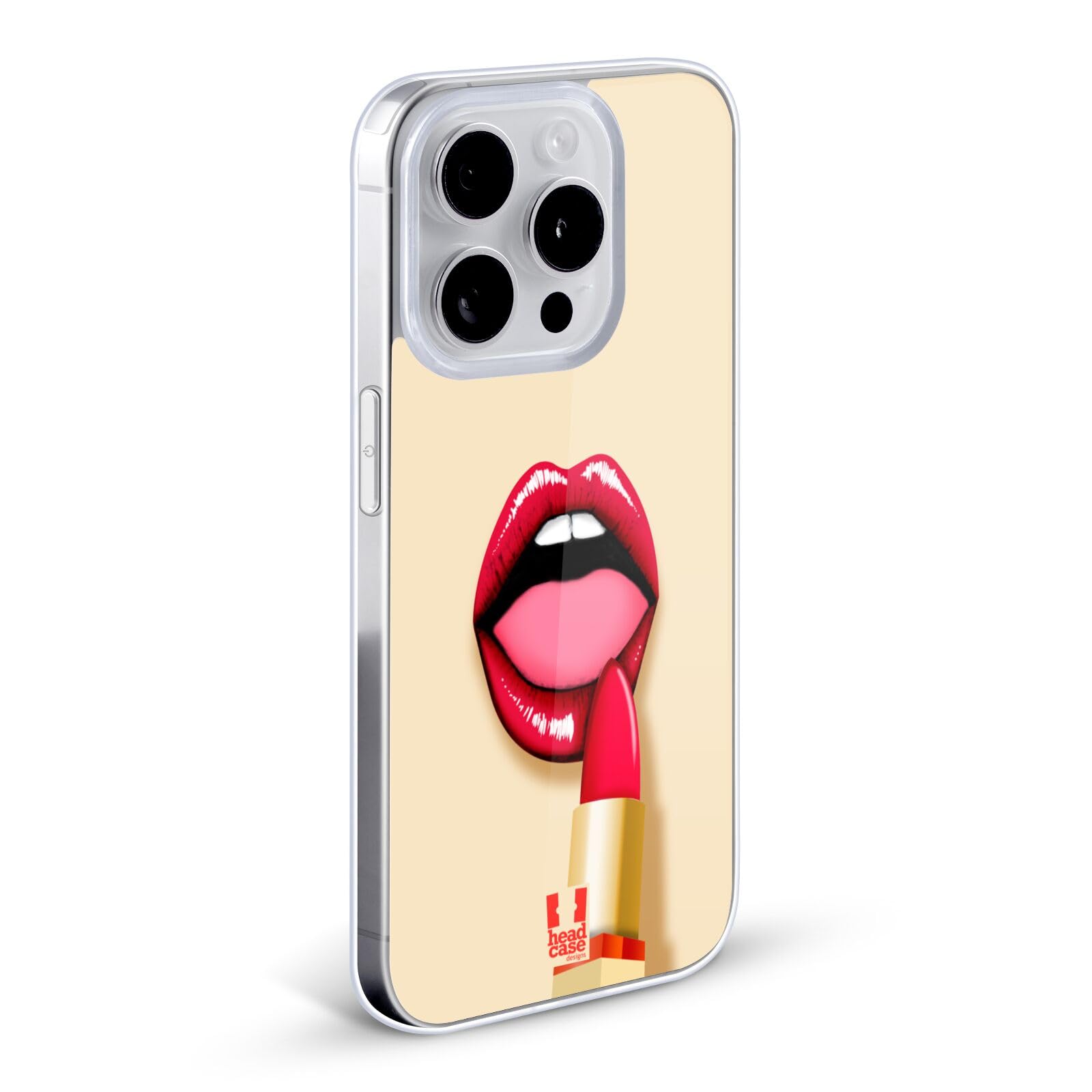 Head Case Designs Lipstick These Sexy Lips Soft Gel Phone Case - Compatible with Apple iPhone 7/8/SE (2020 & 2022 Models) - Cute & Stylish Protective Cover for Women - Perfect for Everyday Use, Selfies & Fashion Accessories