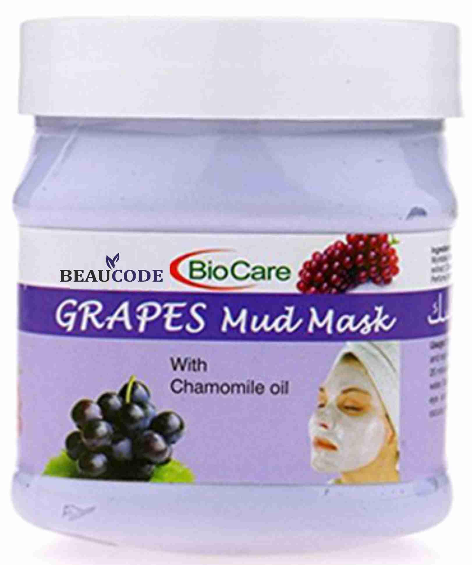 Beaucode BioCare Grapes Face Mud Mask 250gm - Natural & Cruelty-Free for All Skin Types, Men & Women - No Parabens, SLS, or Sulfates - Deep Cleansing & Hydrating for Glowing Skin - Perfect for Daily Skincare Routine & Spa Days