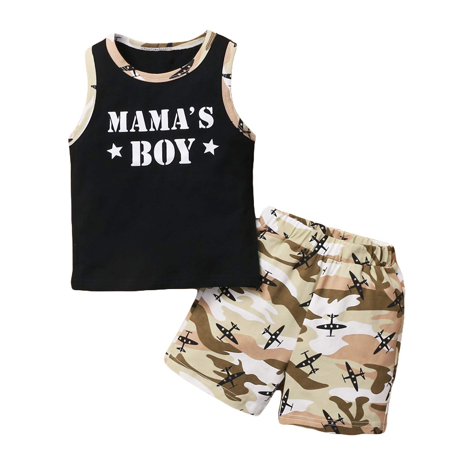 Haokaini Toddler Boys Outfits - Sleeveless Vest & Plane Printed Shorts Set for 1-3 Year Olds - Cute Summer Playwear for Outdoor Activities and Casual Wear