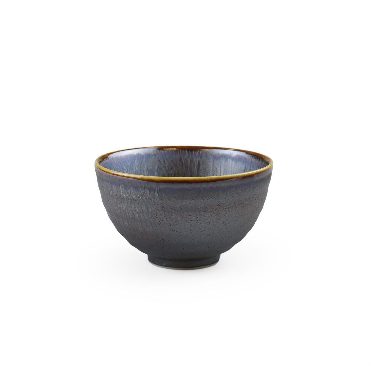 Premium Metallic Black Glazed Rice Bowl Chawan - 12 fl oz, 4.5