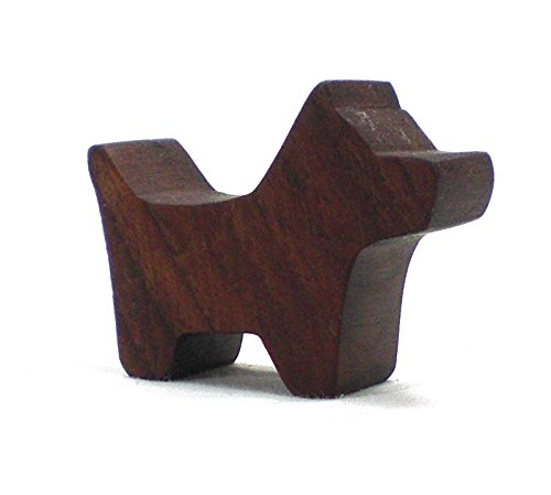 Premium Wooden Dog Toy - Handcrafted Wood Scottish Terrier Chew Toy for Small & Medium Dogs - Durable Natural Wood Puppy Teething Toy for Indoor & Outdoor Play
