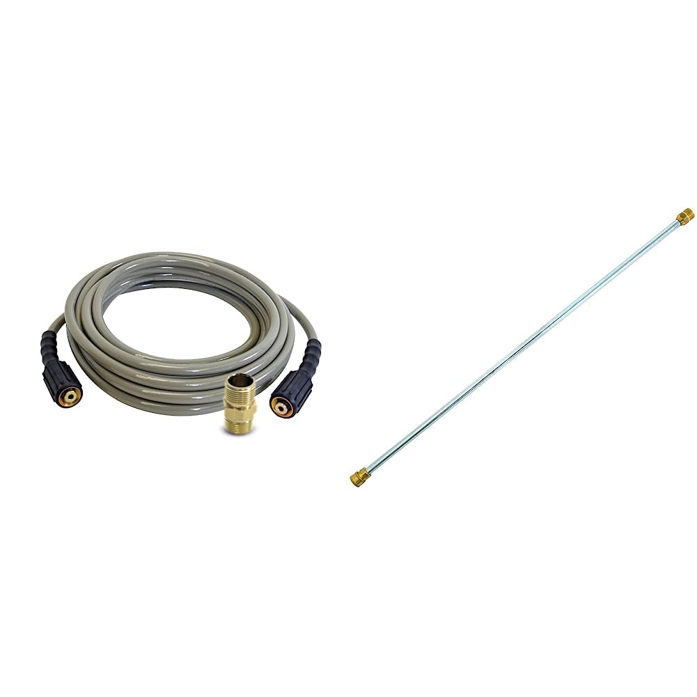 **Simpson Cleaning 40226 Morflex Series 3700 PSI Pressure Washer Hose, 50 Feet, Natural & 80479 Universal 31-Inch Pressure Washer Wand for Cold Water (Up to 4500 PSI) – Ideal for Driveway, Deck, and Outdoor Surface Cleaning**