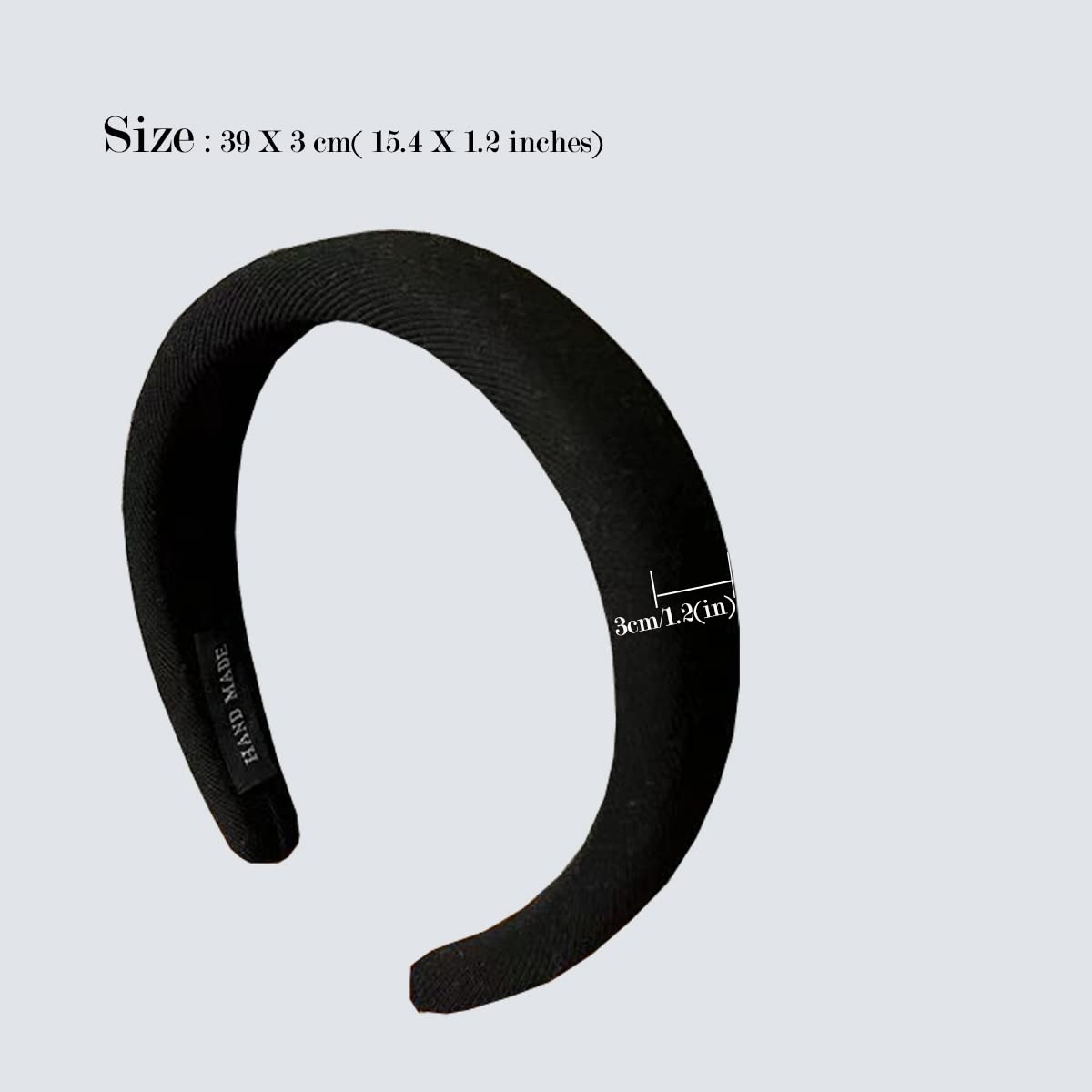 SciCent Women's Stretchy Padded Headbands 2-Pack - Soft Sponge Wide Plain Headbands for Women & Girls (Black + White) - Perfect for Workouts, Yoga, Running & Outdoor Activities