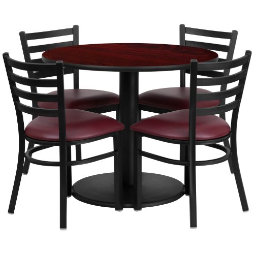 Mahogany Top/Burgundy Vinyl Seat
