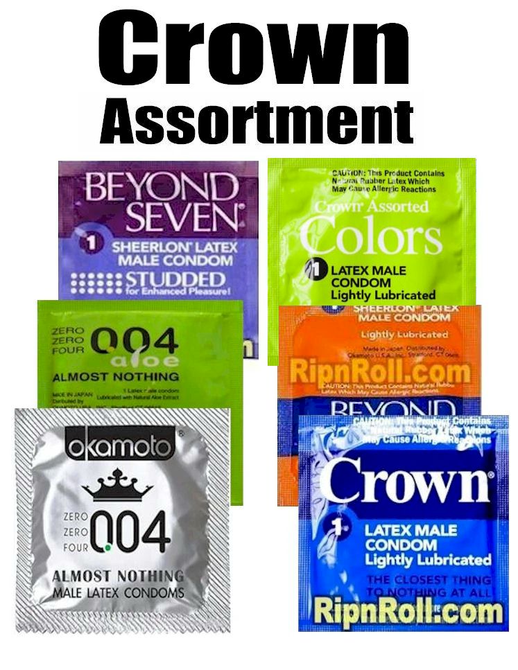 Premium Crown & Beyond Seven Condoms Variety Pack - Ultra Thin, Ribbed & Flavored for Enhanced Pleasure | Best for Couples, Safe Sex & Intimate Moments | RipnRoll.com