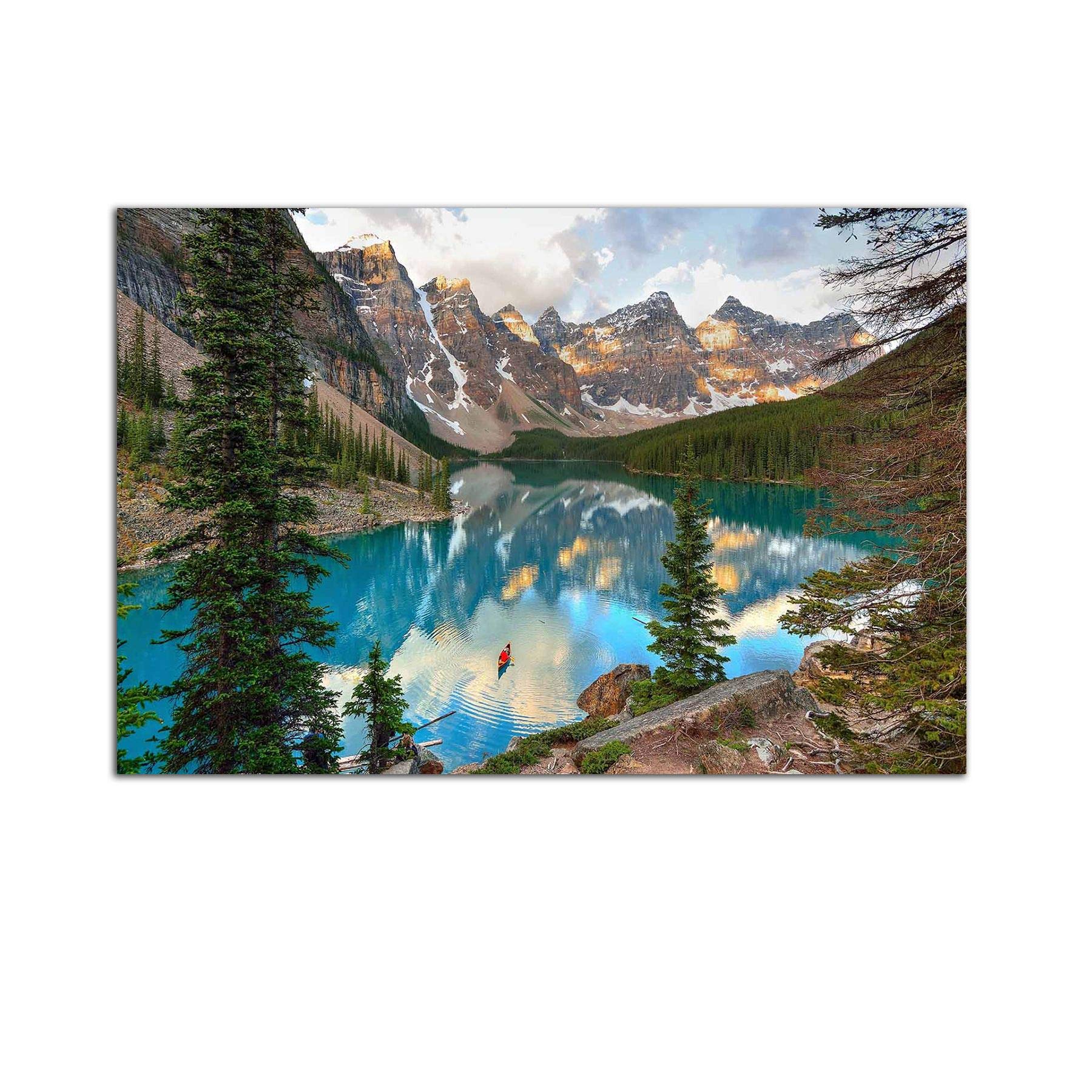 Startonight Acrylic Glass Wall Art - Stunning Lake Between Mountain Ridges Landscape Painting - 24