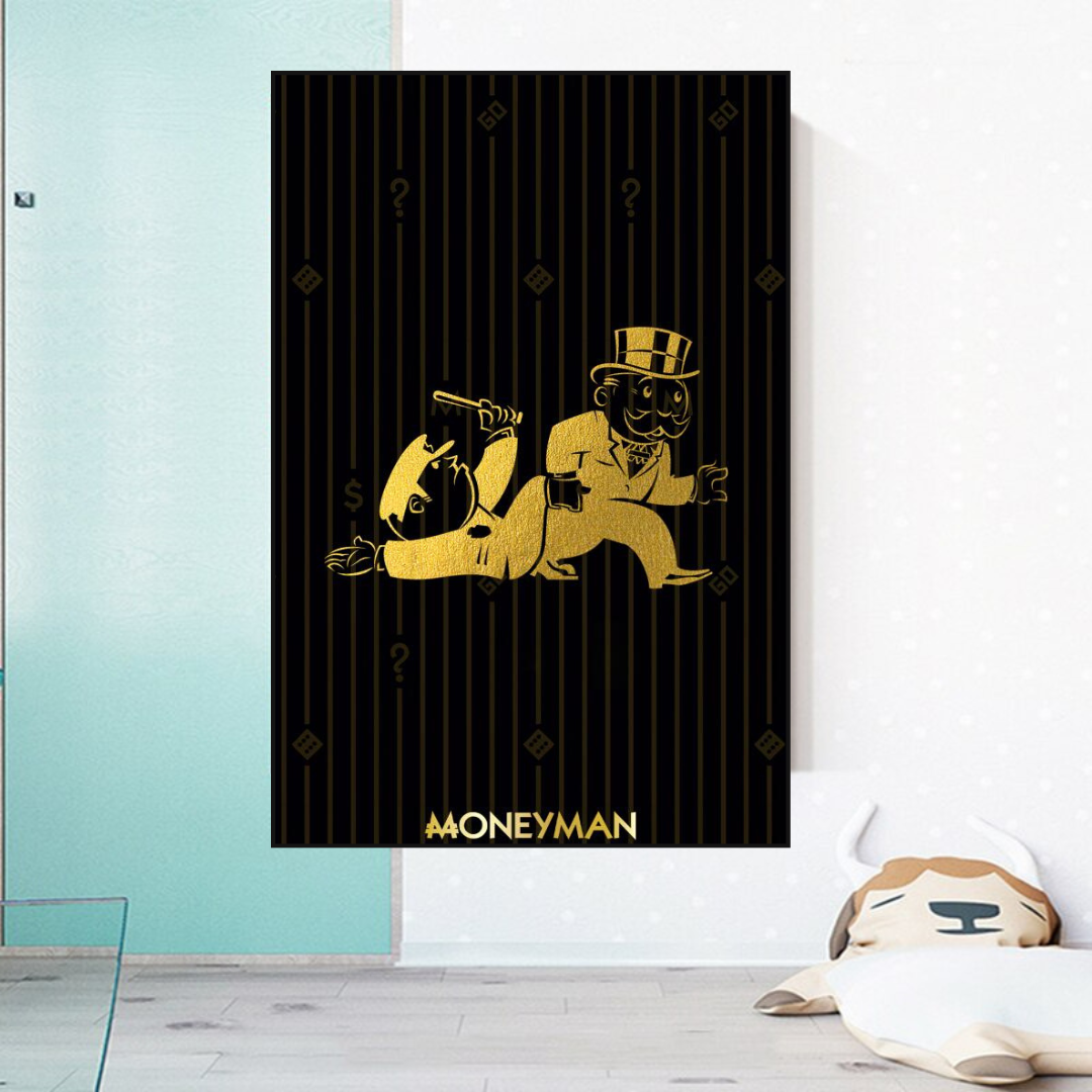 Alec Monopoly Gold Money Man Millionaire Canvas Print - Luxury Wall Art for Home & Office Decor