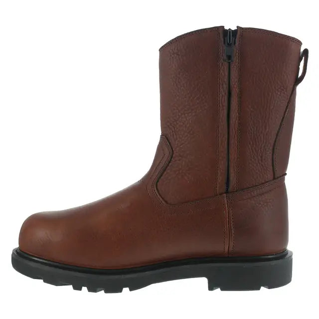 Hauler Composite Toe Waterproof Wellington Work Boots - 10 Inch Safety Shoes with Metatarsal Guard, Brown - Ideal for Construction, Warehouse & Outdoor Work