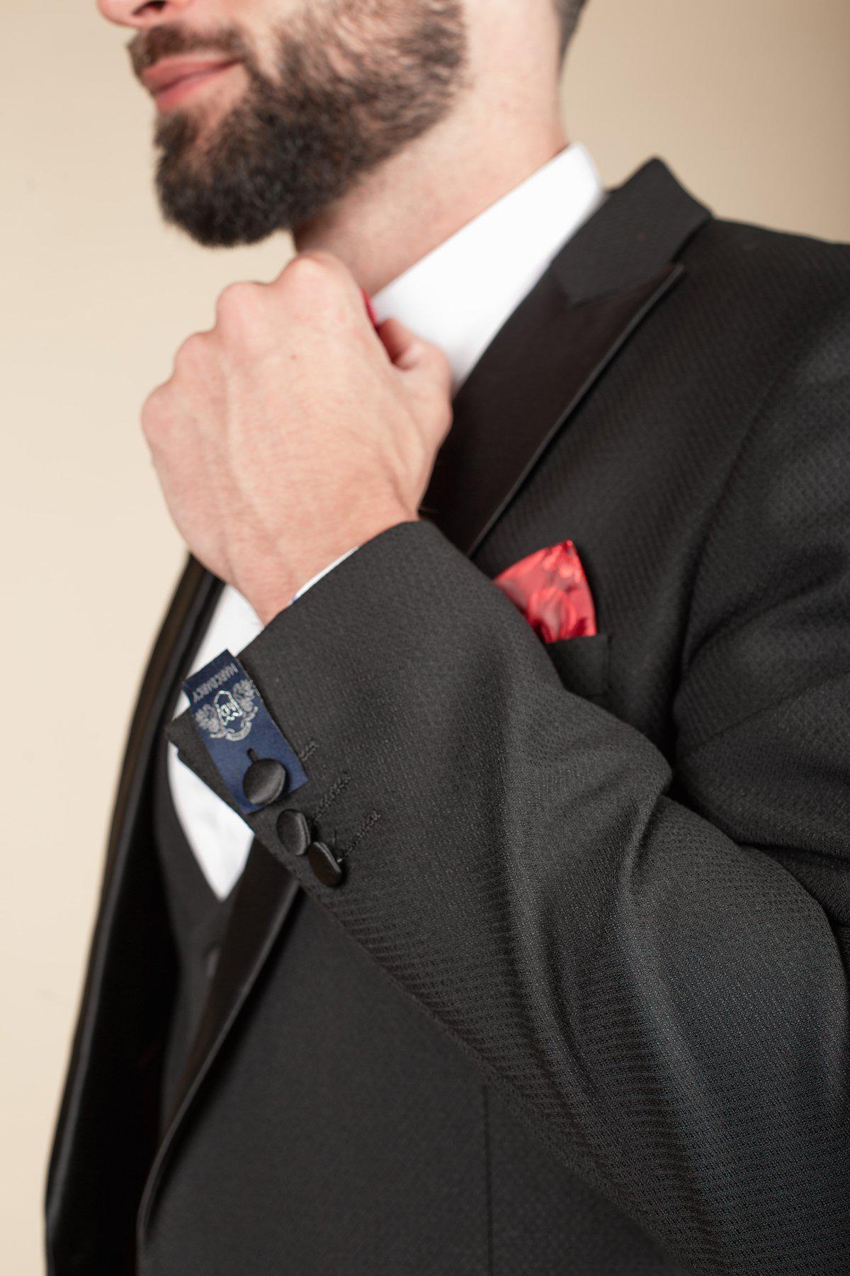 Everton FC Jarrad Branthwaite DALTON Black Tuxedo Suit with Diamond Lapel Pin - Perfect for Weddings, Prom & Formal Events