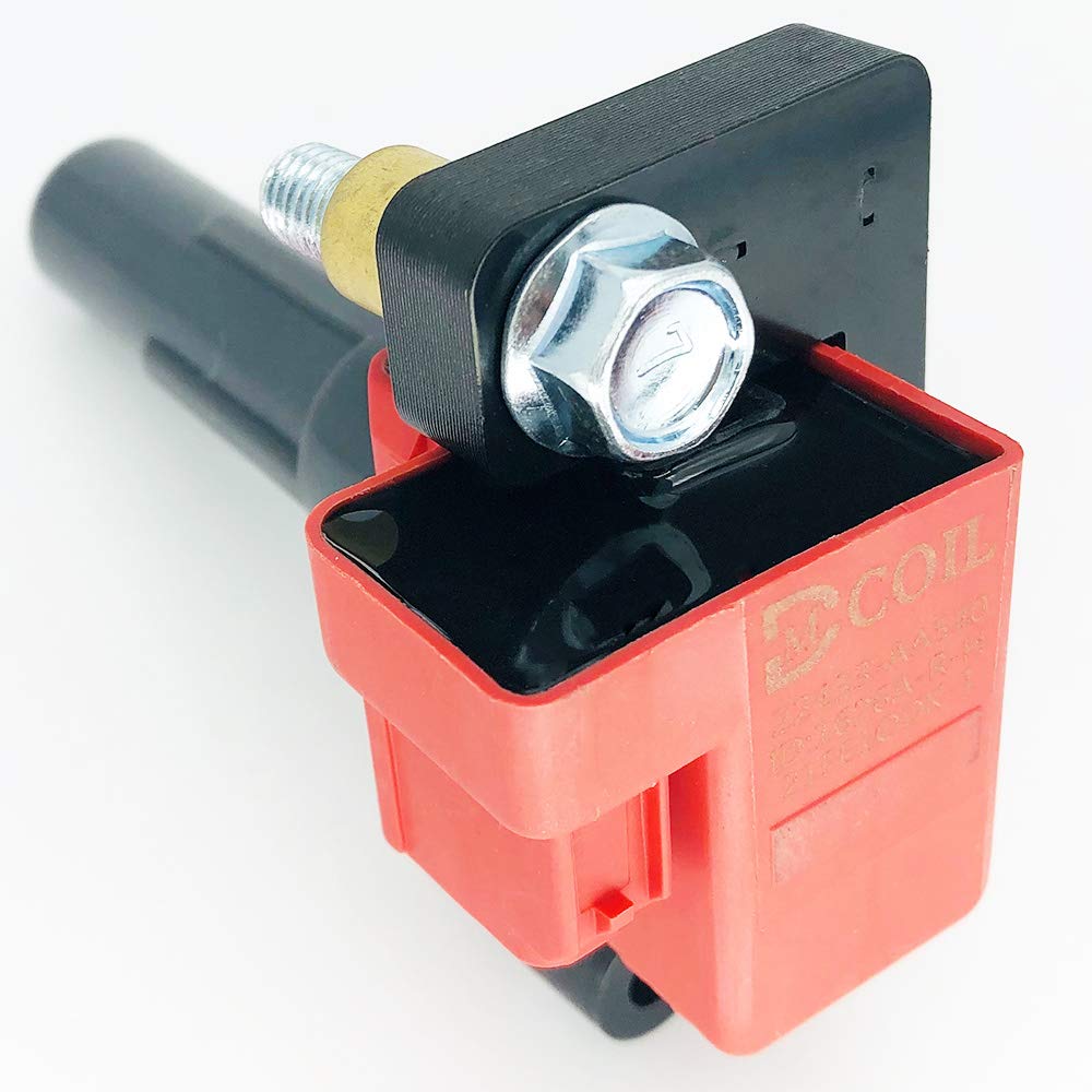 4-Pack Red High Voltage Ignition Coil Set Compatible with Subaru Forester, Impreza, Legacy, Outback, Tribeca 2.0L 2.5L 3.0L 3.6L (1998-2023) - Replaces OEM 22433-AA451 FK0055 FK0334 UF287 UF480 - Improves Engine Performance & Fuel Efficiency