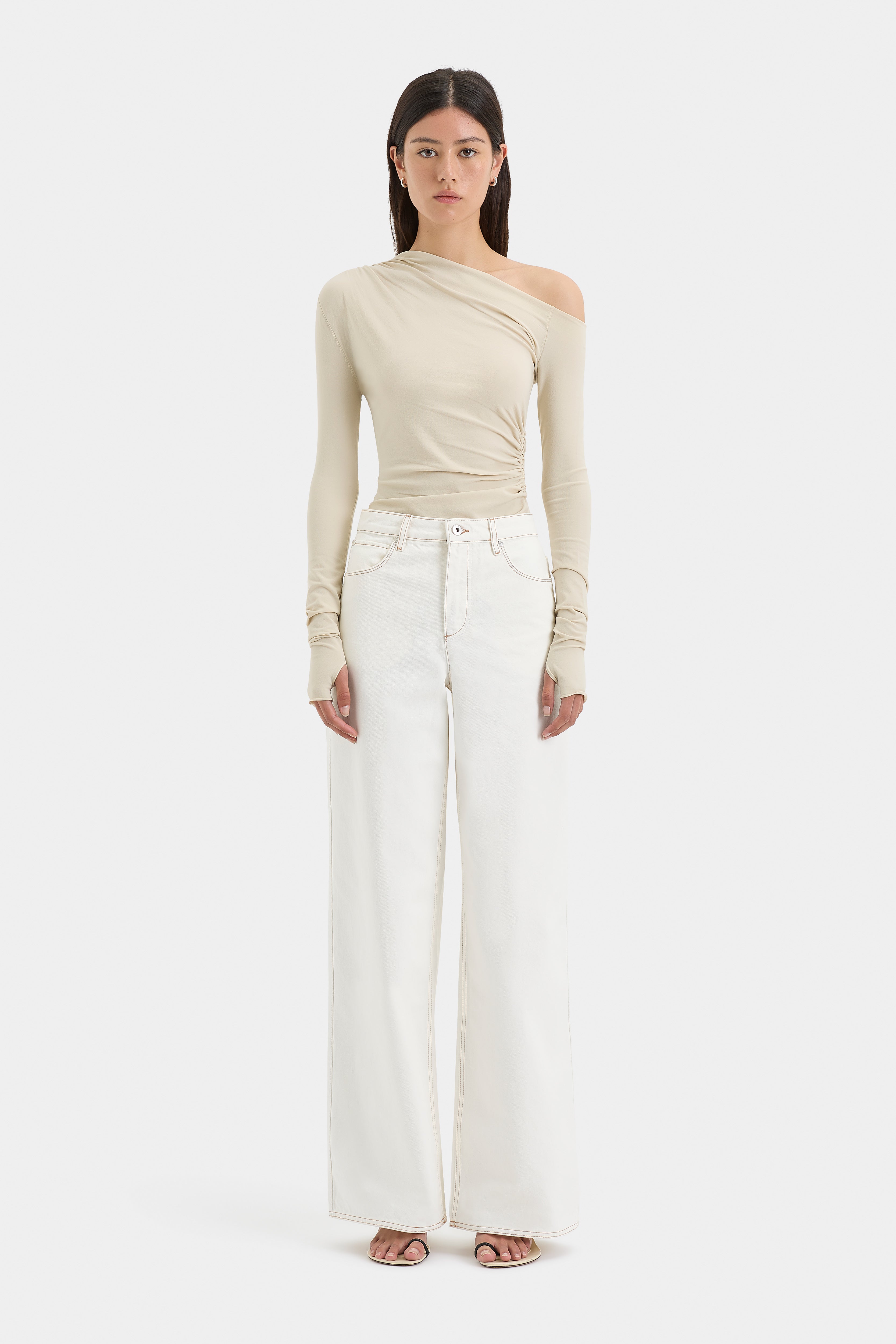 Lottie Gathered Top Women's Fashion Blouse - Elegant Ruffle Sleeve Tops for Casual Wear & Office Outfits | Perfect for Date Nights, Parties and Everyday Style