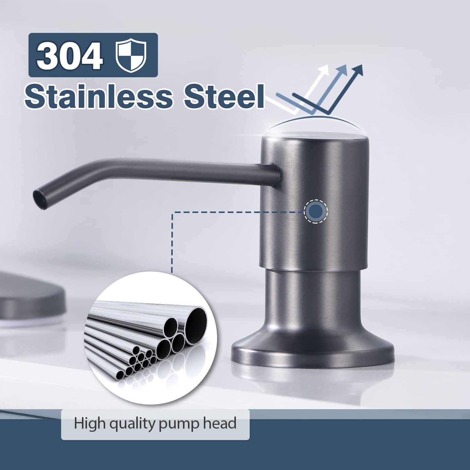 WEWE Black Stainless Steel Kitchen Faucet with Pull Down Sprayer - Single Handle Commercial Modern RV Laundry Sink Faucet with Soap Dispenser | Perfect for Home, Restaurant & RV Use