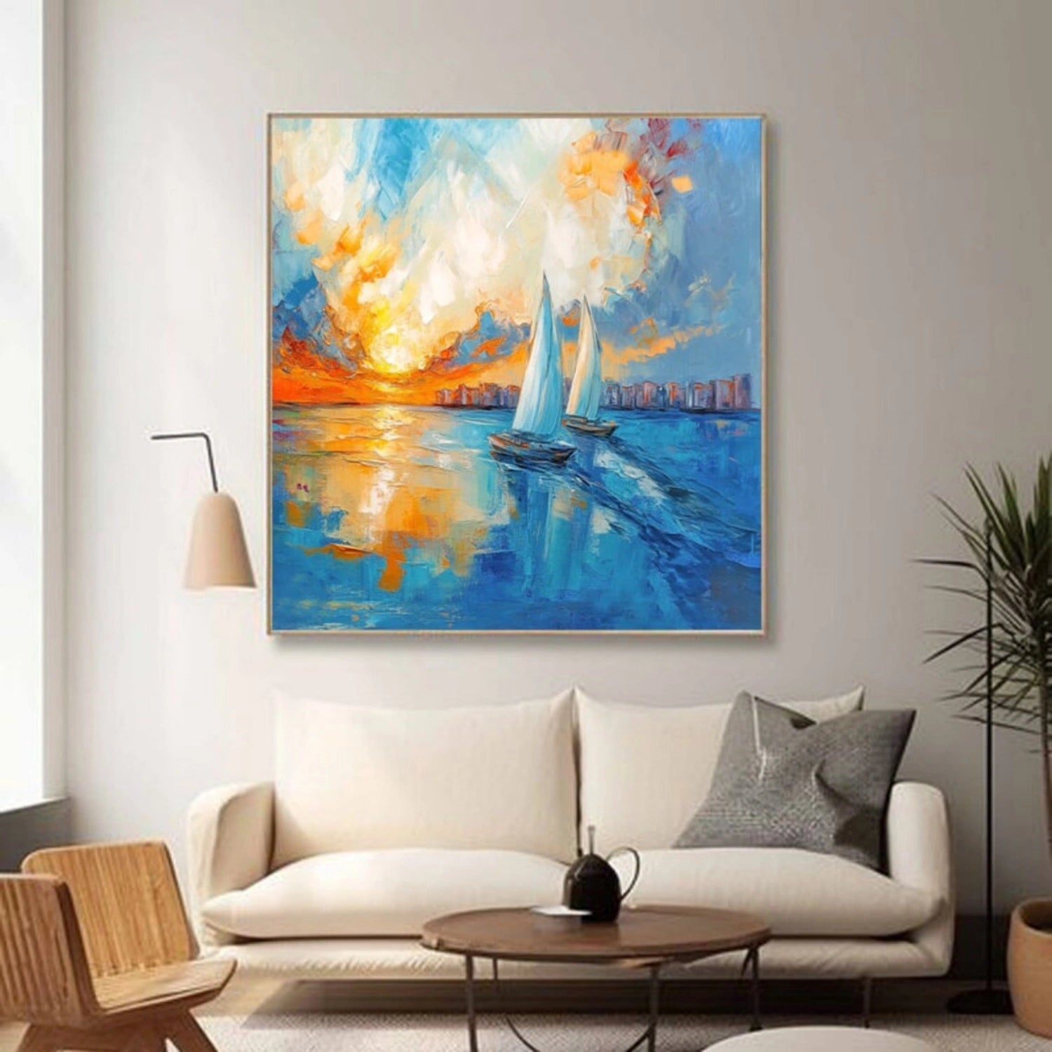Ocean and Sky Painting #OS 225 - Stunning Seascape Wall Art for Home & Office Decor - Perfect for Living Room, Bedroom or Beach House
