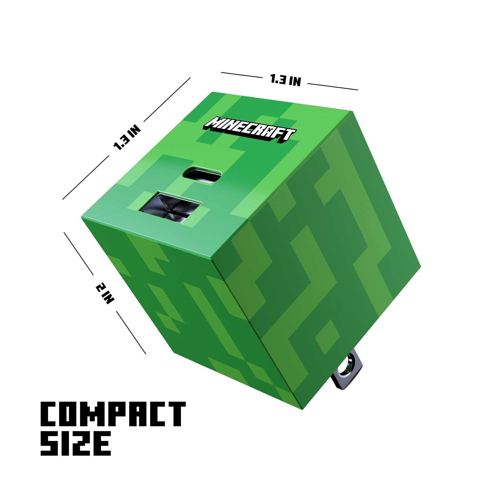 LIQUIPEL Powertek Minecraft USB-C to C Charging Cable & Wall Charger Set - Creeper Design for Gaming, Travel & Home Use
