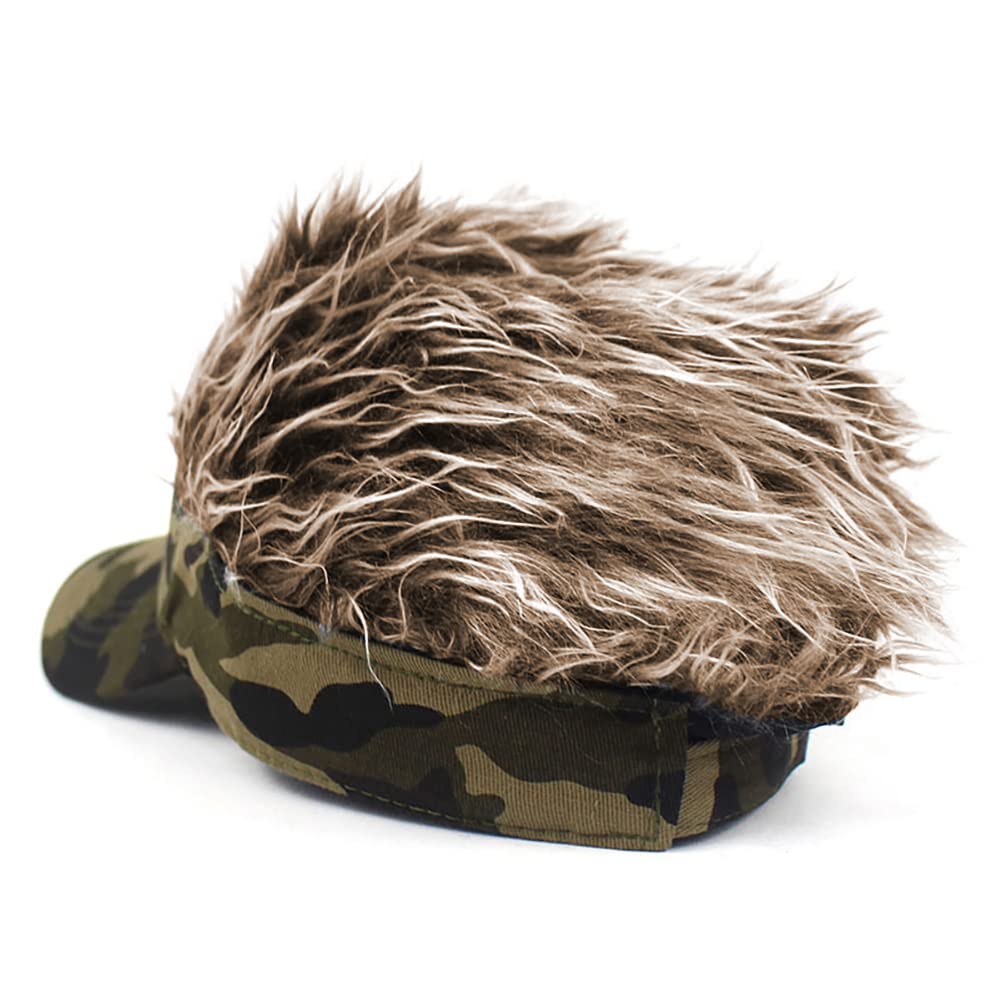 Men's Adjustable Baseball Cap with Fake Hair - Stylish Visor Wig Hat for Golf, Outdoor Sports & Daily Wear