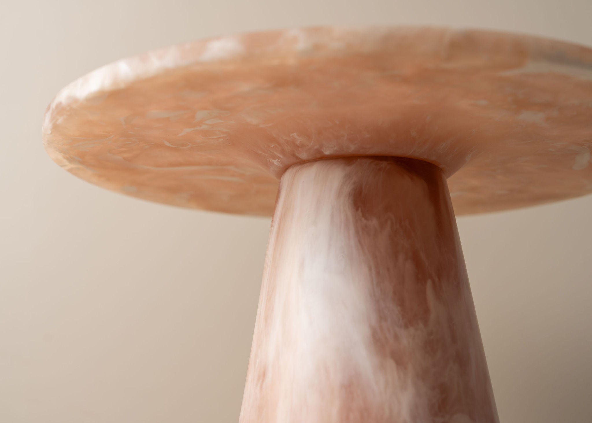 Modern Flow Structured Side Table in Peach Blush - Perfect for Living Room, Bedroom, or Office Decor