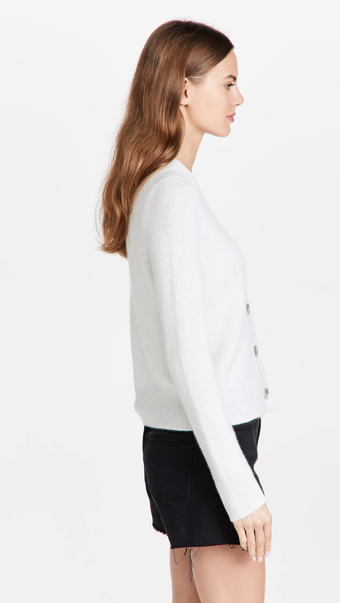 Vince Women's Shrunken Button Cardigan Sweater | Soft Knit Long Sleeve Open Front Wrap | Perfect for Office, Date Night & Fall Layering