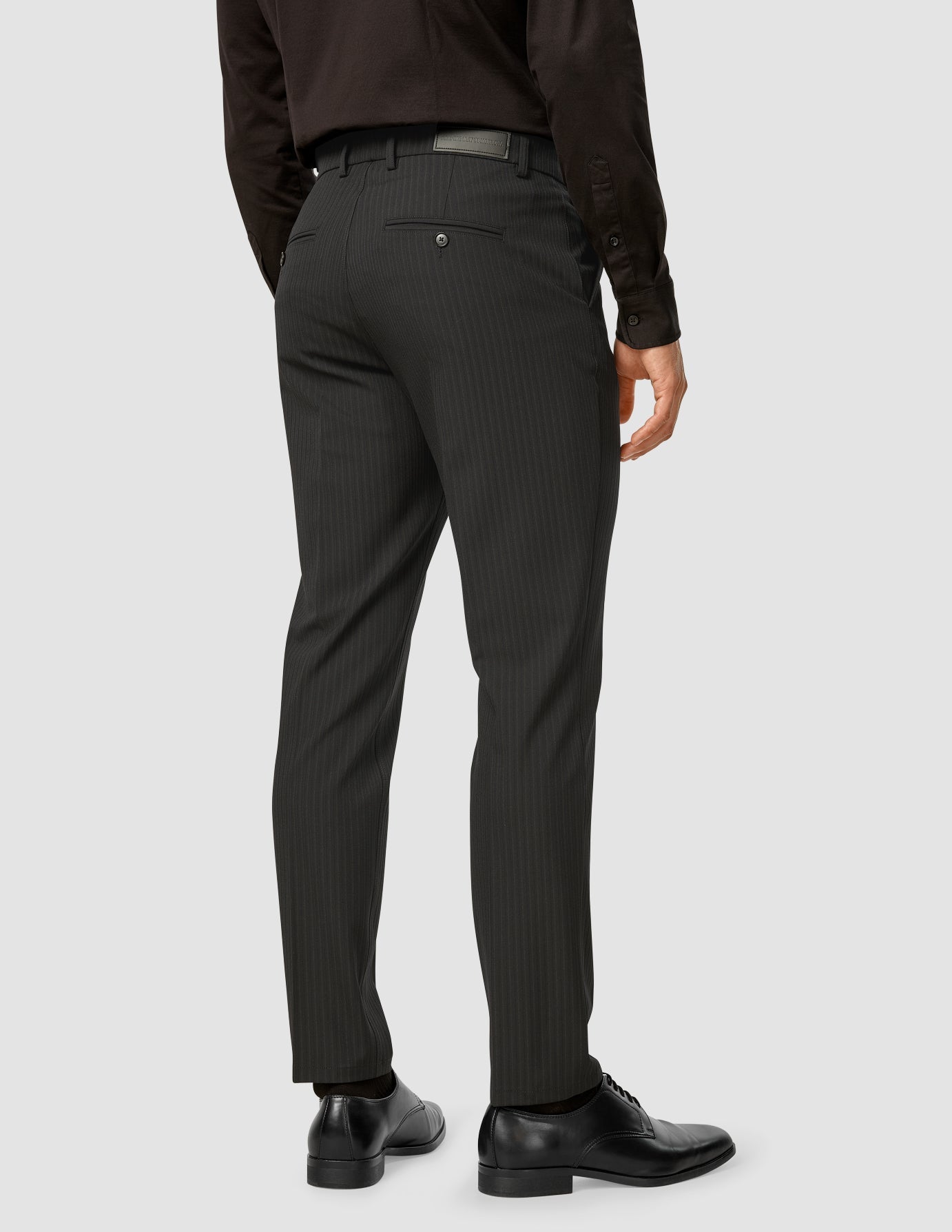 Men's Essential Suit Pants - Regular Fit Asphalt Pinstripe for Business & Formal Occasions