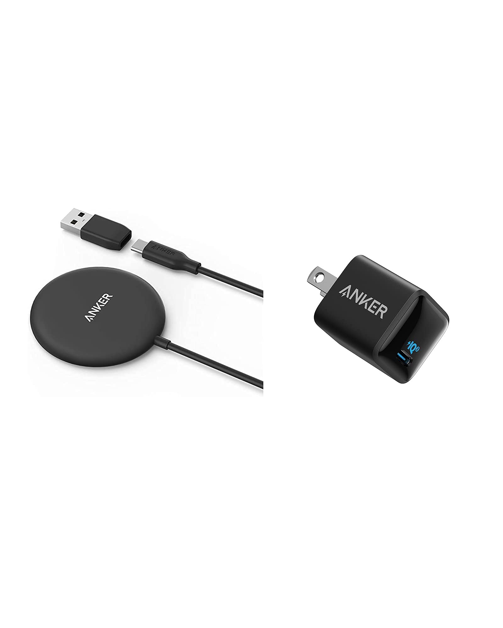 Anker Magnetic Wireless Charger - PowerWave Magnetic Pad Slim with Nano Charger PIQ 3.0 | Fast Qi-Certified Charging | Compact & Durable Design | Perfect for iPhone 12/13/14, Samsung Galaxy & AirPods | Home, Office & Car Use