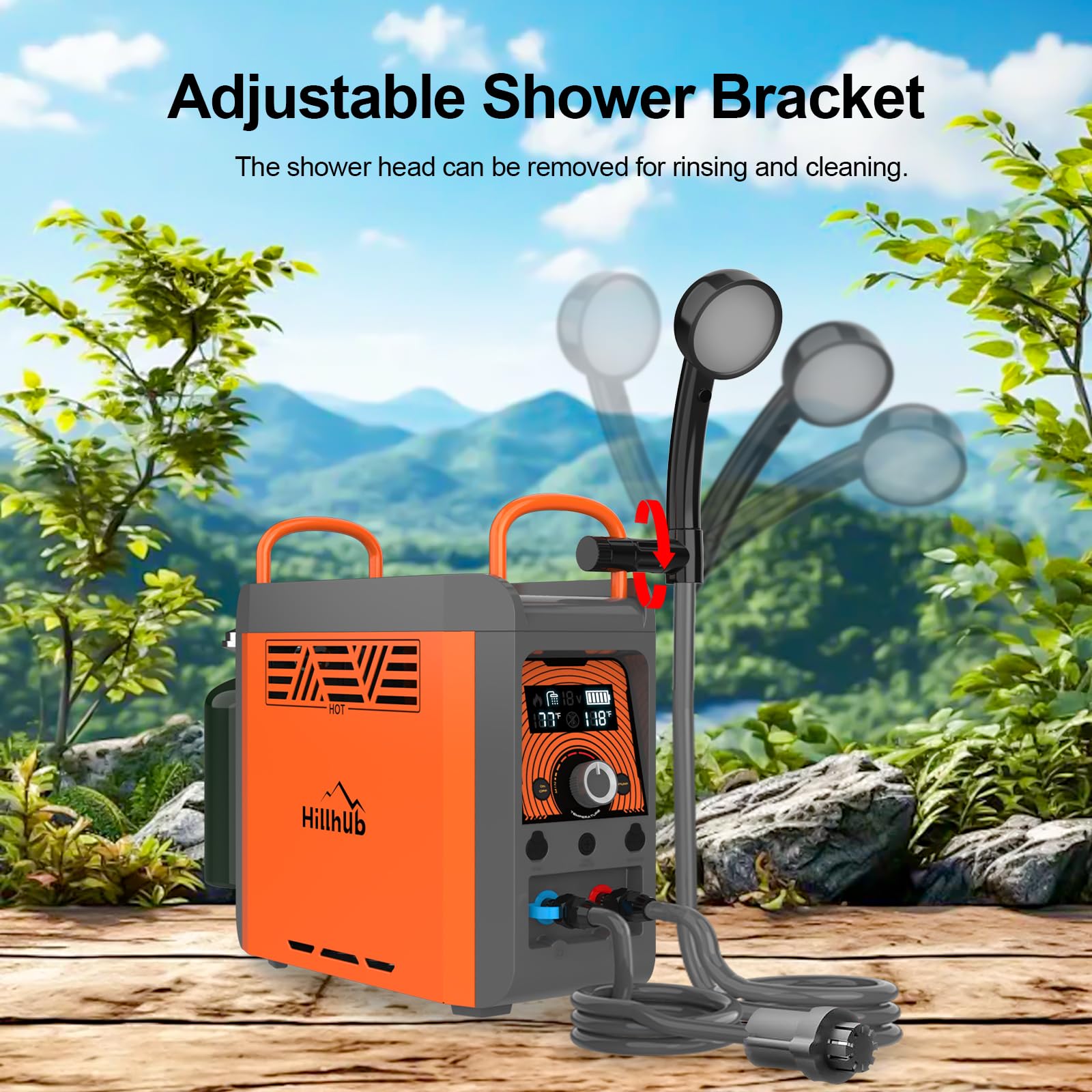 Portable Propane Water Heater with Pump & Shower Head - Instant Hot Water System with Built-in Battery for Camping, Outdoor Showers & Cleaning - Overheat Protection - Perfect for RV Trips, Backpacking & Emergency Use