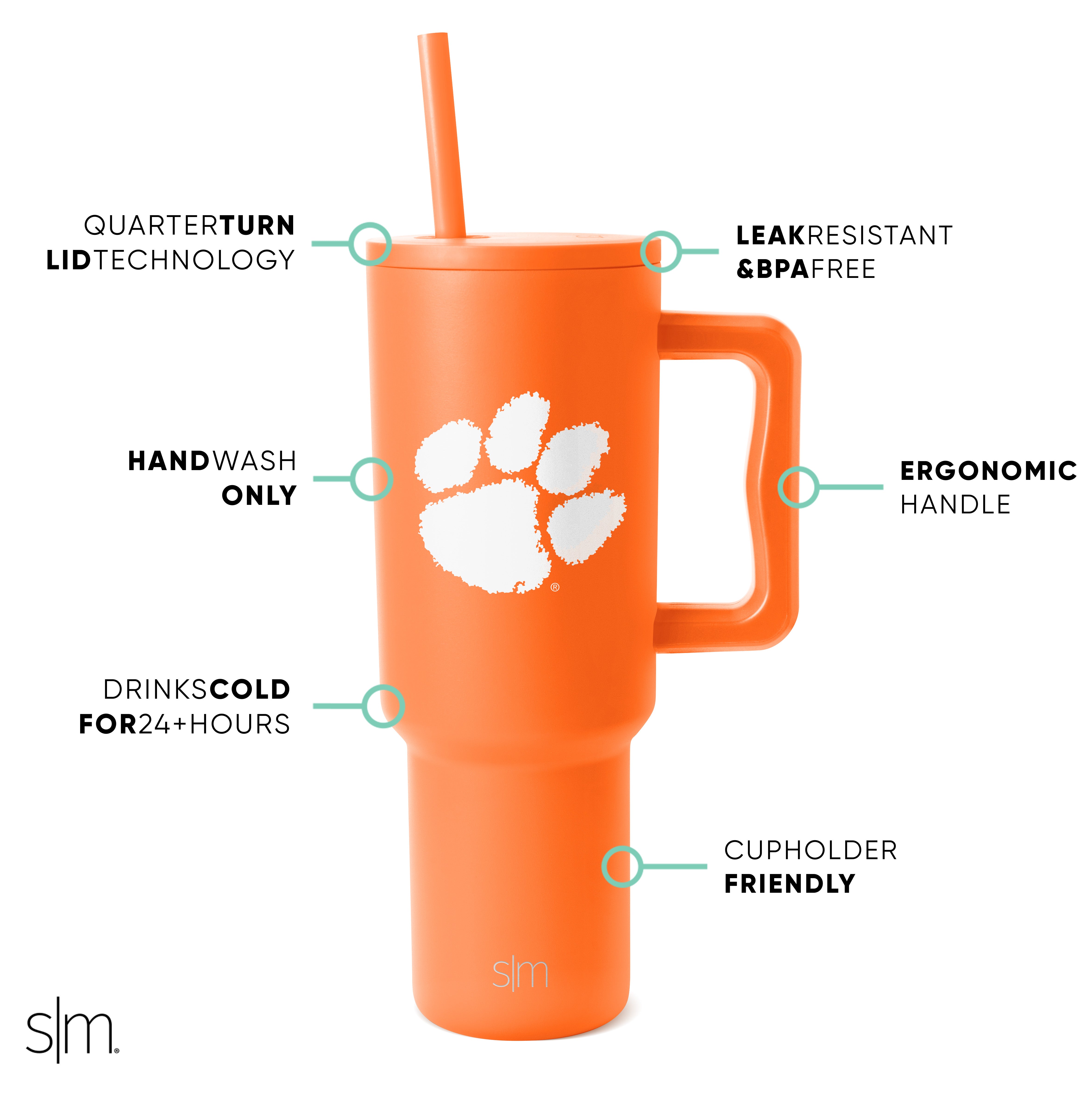 Collegiate Trek Tumbler - 20oz Insulated Stainless Steel Water Bottle with Lid for College Students | Perfect for Campus, Hiking & Travel
