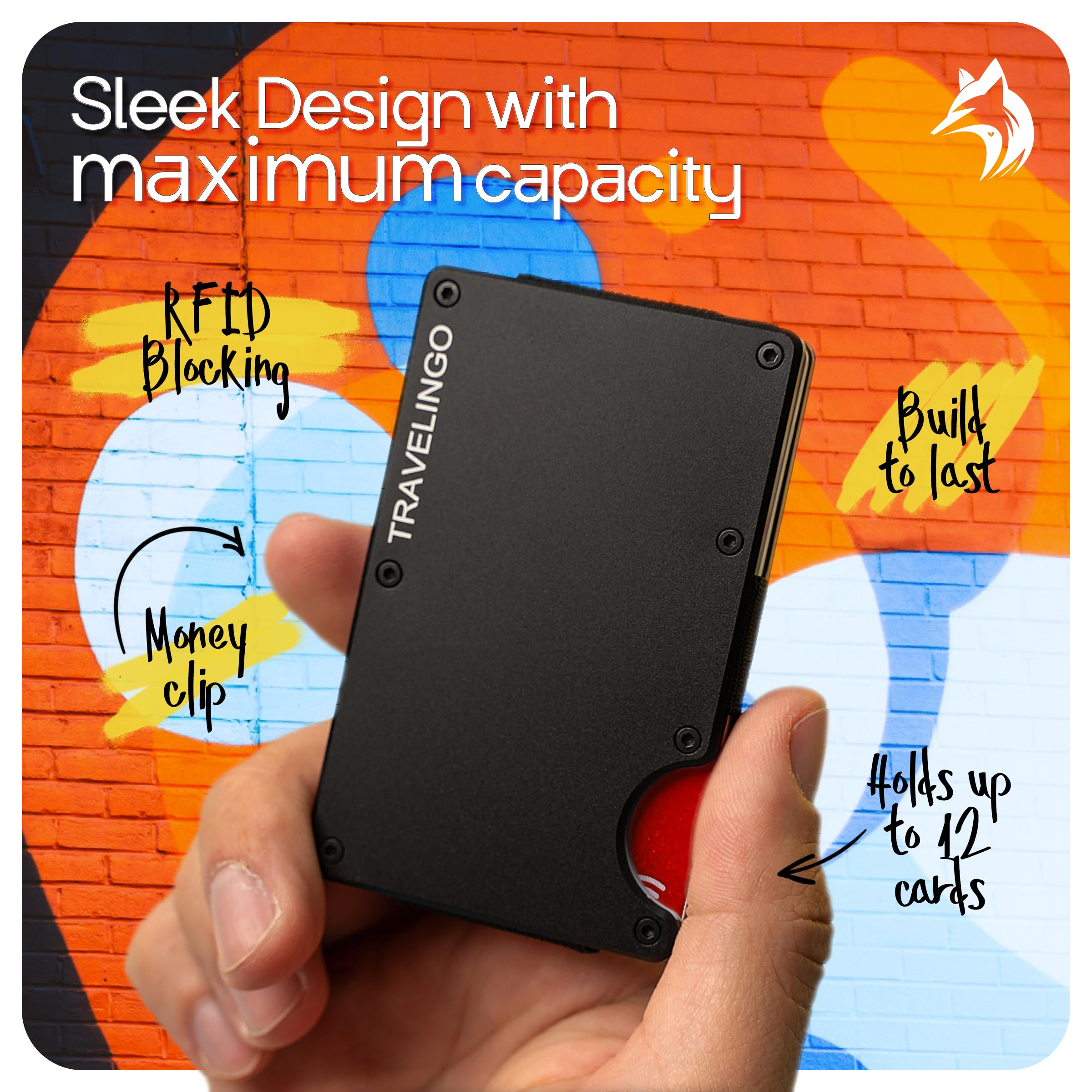 Minimalist RFID Blocking Metal Wallet for Men - Slim Credit Card Holder with Money Clip | Front Pocket Wallet (Obsidian) - Perfect for Travel, Business & Everyday Use