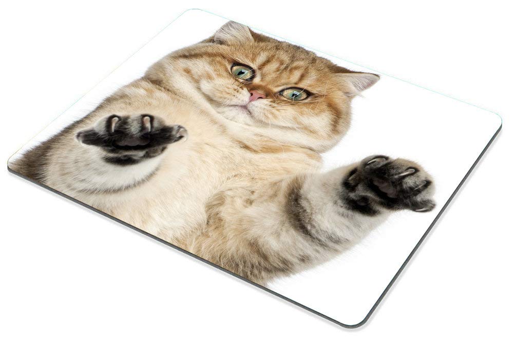 Smooffly Cute Cat Paw Print White Mouse Pad - Non-Slip Office Desk Accessory for Computer, Laptop, Gaming Setup & Home Workspace Decor
