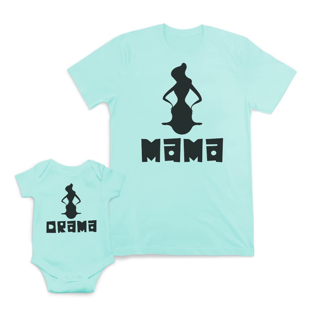 Mother and Baby Matching Outfits - Drama Mama Cotton Set for Mom & Child | Perfect for Mother's Day, Family Photos & Special Occasions