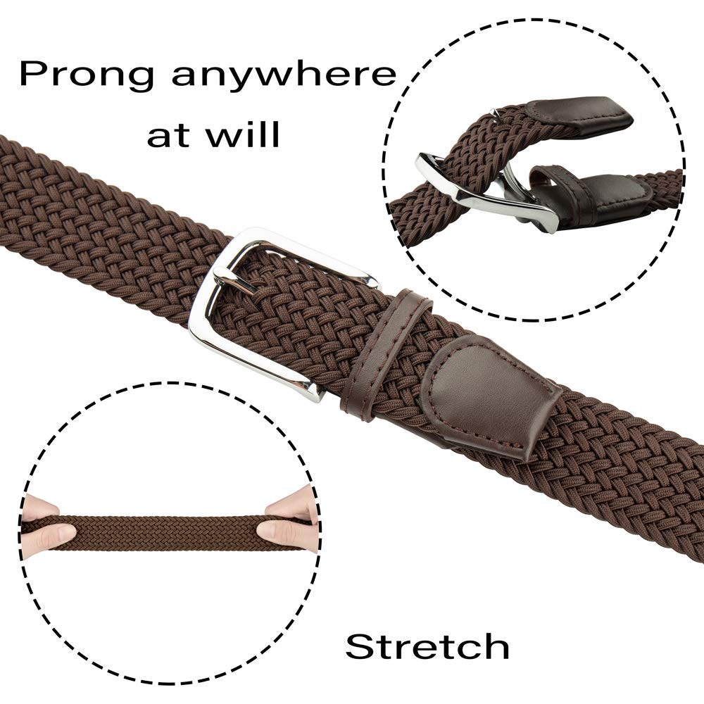 JUKMO Elastic Braided Belt for Women & Men - Adjustable Stretch Woven Belt with Gift Box - Perfect for Casual Wear, Office & Special Occasions
