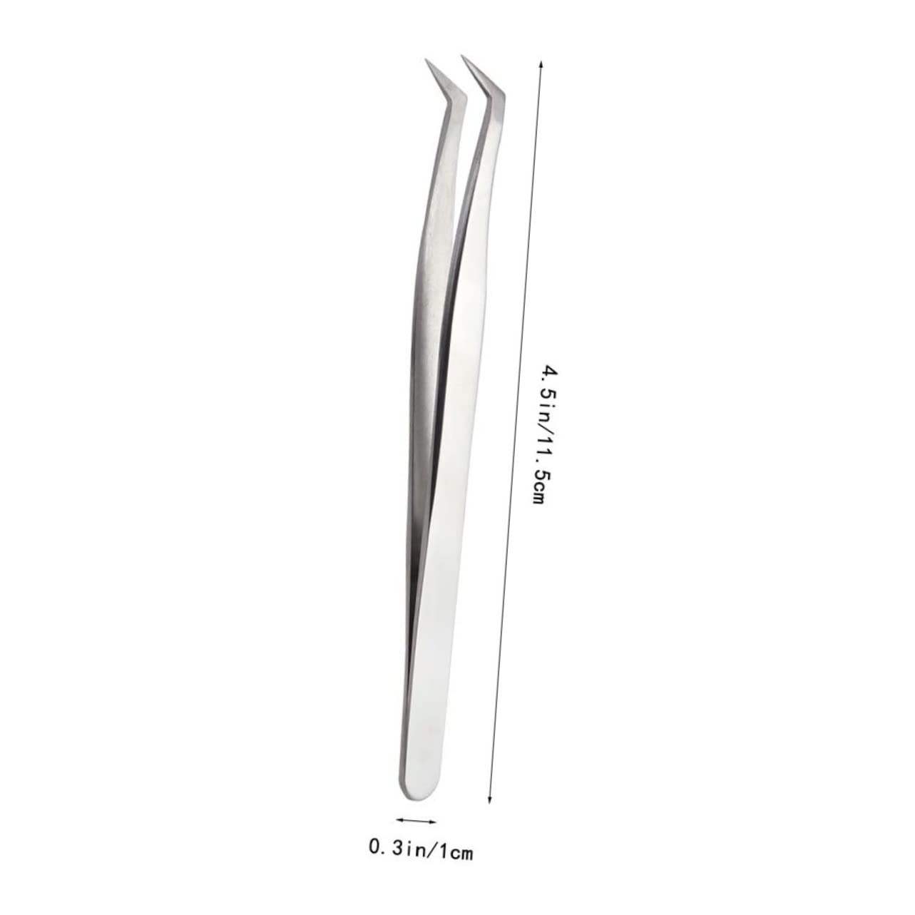 iPetboom 2-Piece Professional Eyelash Extension Tweezers Set - High Precision Lash Grafting & Fake Eyelash Application Tools (Silver) - Perfect for Salon, Home Use & Professional Makeup Artists
