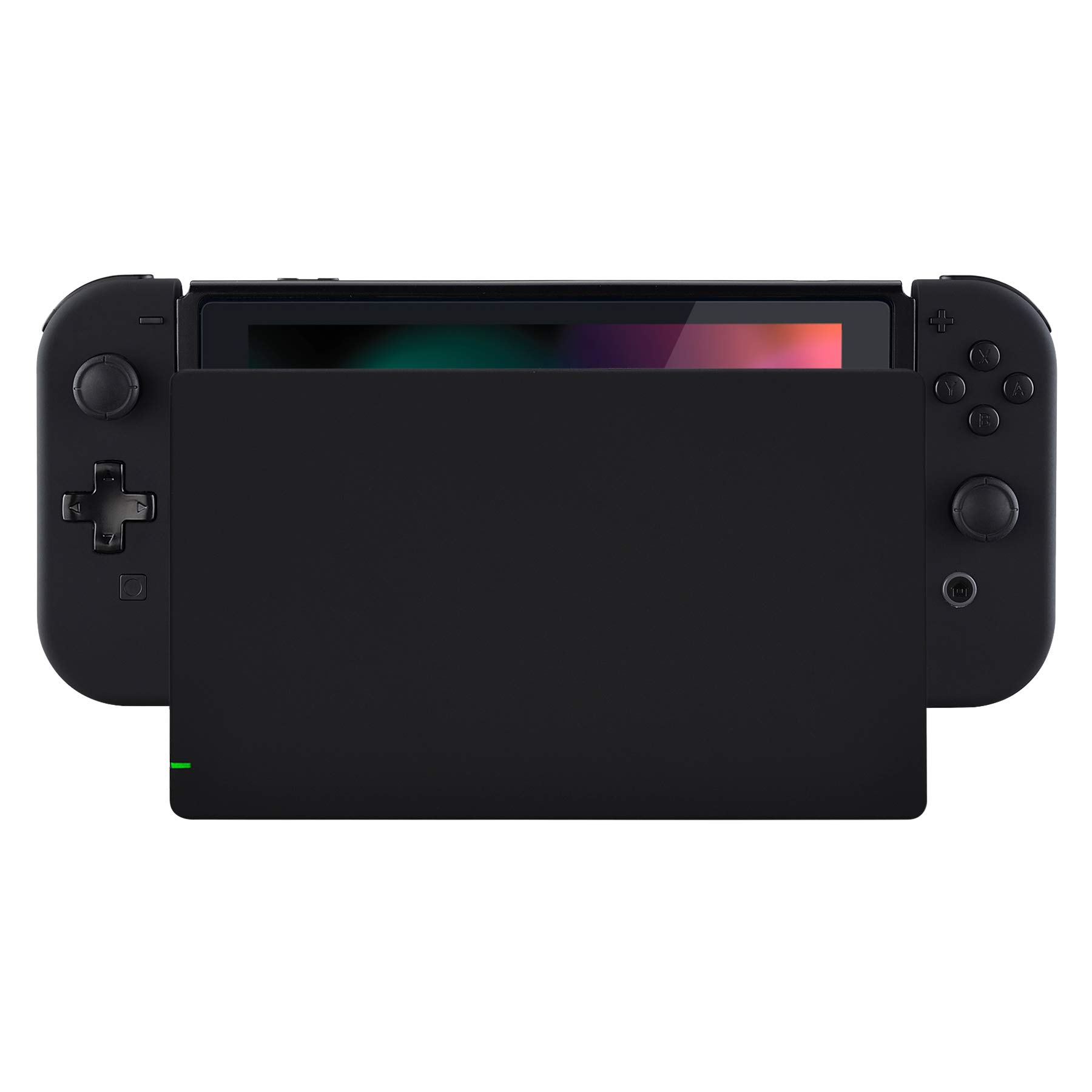 eXtremeRate Soft Touch Black Joycon Housing Shell with D-Pad & Full Button Set for Nintendo Switch - Replacement Faceplate for Switch Dock (Dock Not Included) - Perfect for DIY Repairs & Custom Gaming Setup