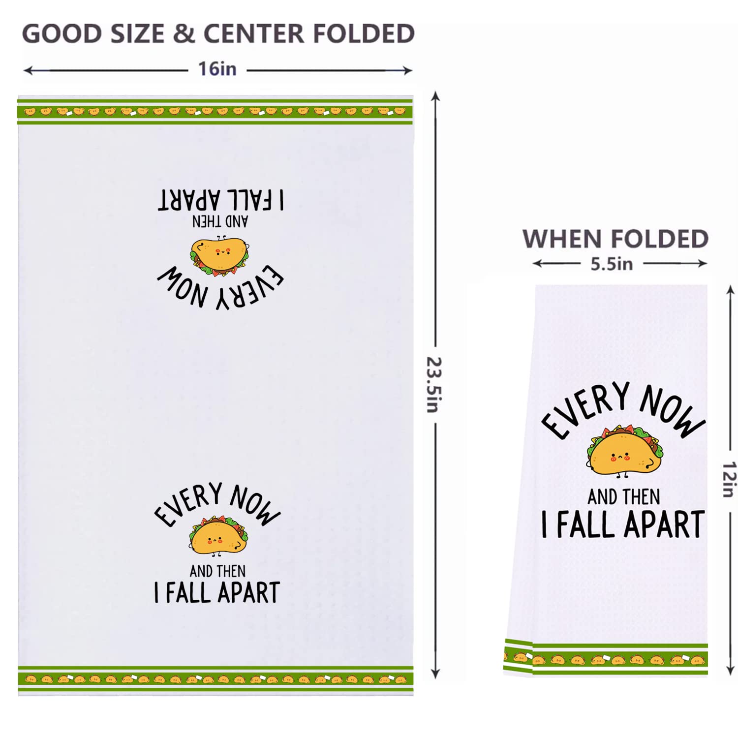 LXOMILL Funny Taco Decorative Dish Towels - Cinco De Mayo Kitchen Accessories & Housewarming Gifts - Perfect for Mexican Themed Parties, Kitchen Decor and Hostess Gifts