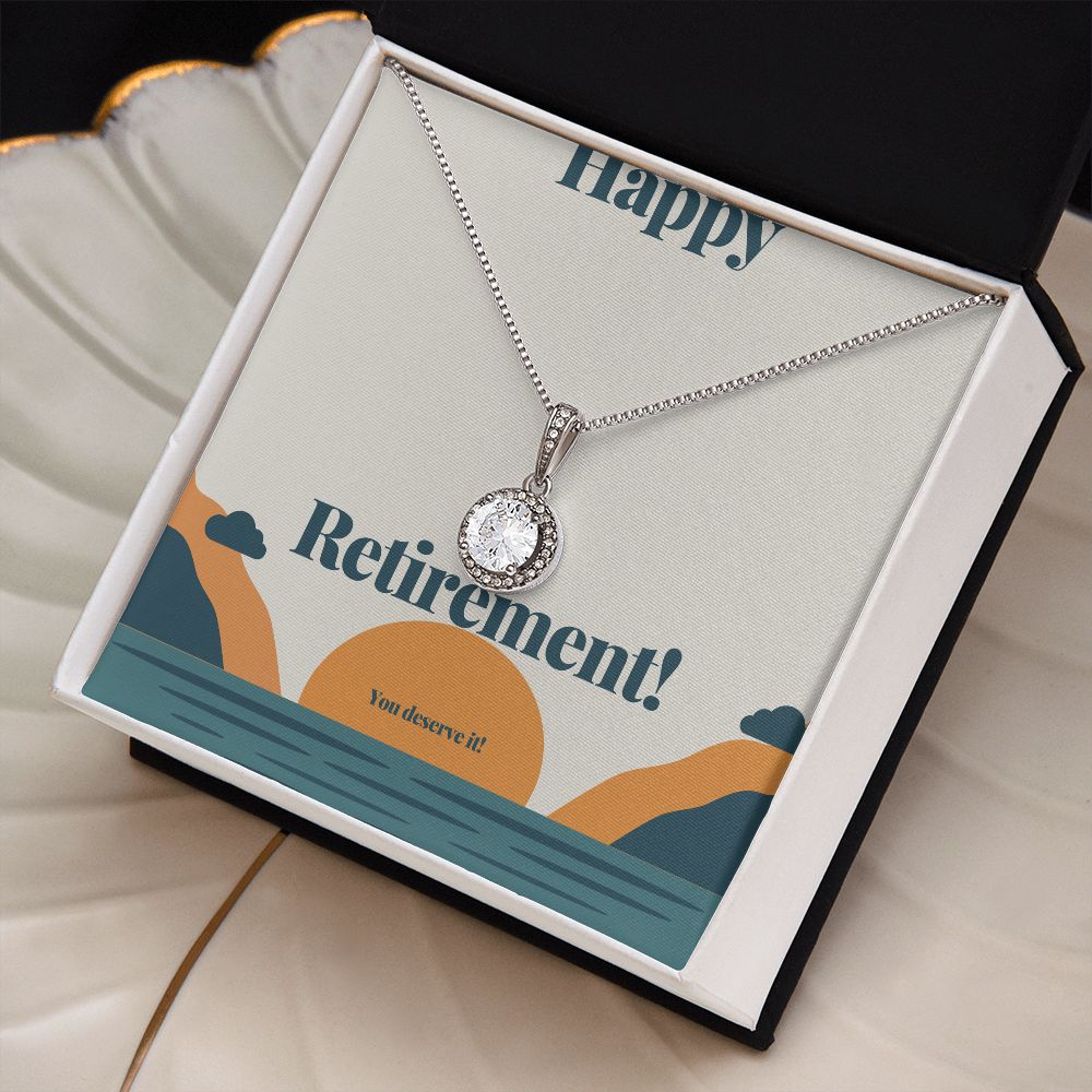 Happy Retirement Necklace for Women - Elegant Retirement Gift Jewelry with Gift Box - Perfect for Retirement Parties, Farewell Gifts & Milestone Celebrations