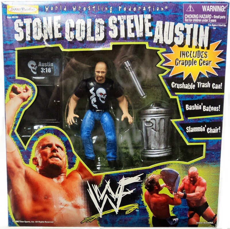 1999 WWF Jakks Pacific Stone Cold Steve Austin Action Figure with Grapple Gear - Exclusive Collectible Wrestling Toy for Fans and Display