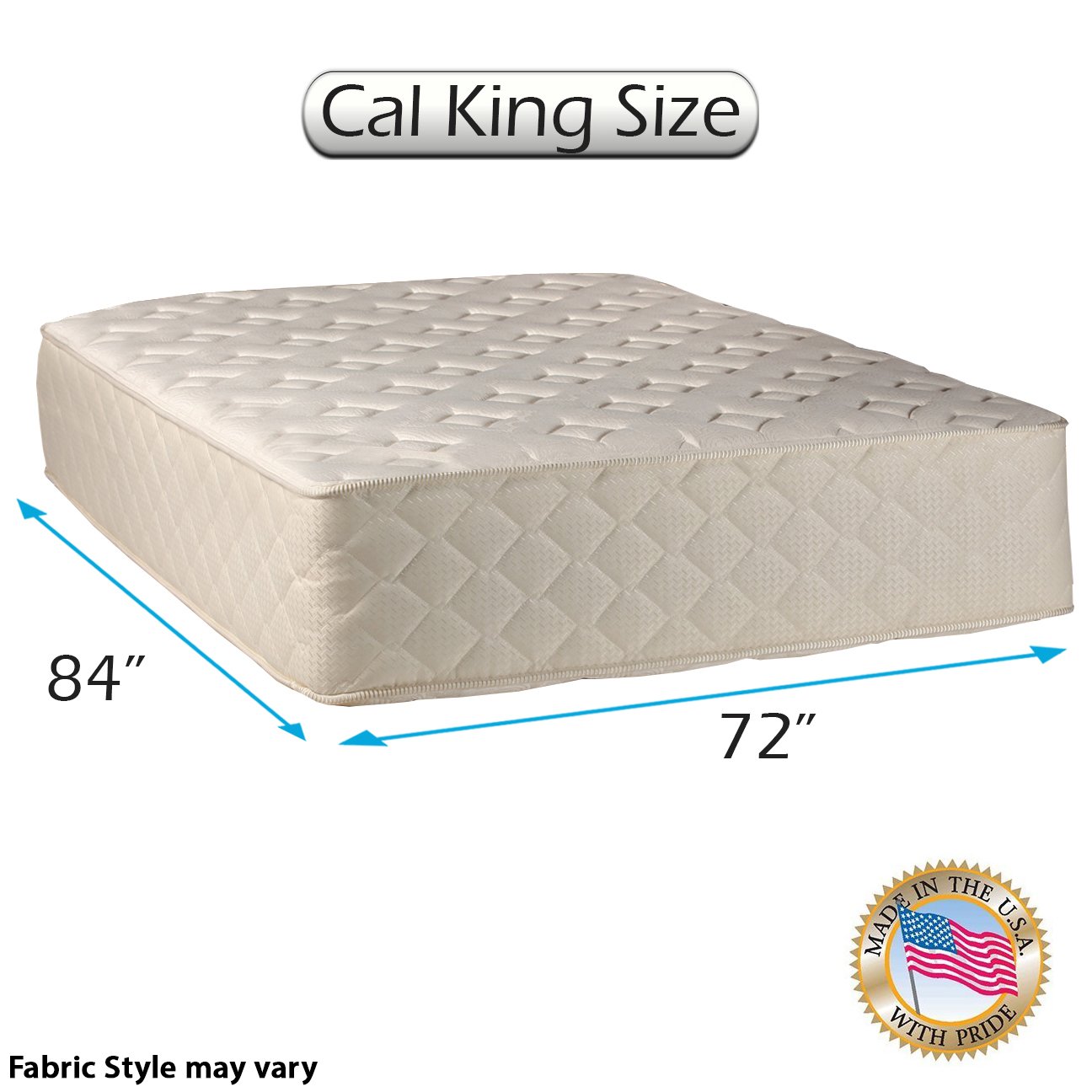 Dream Sleep Luxury Firm Mattress with Innerspring Coils & Edge Support - Cal King Size (72