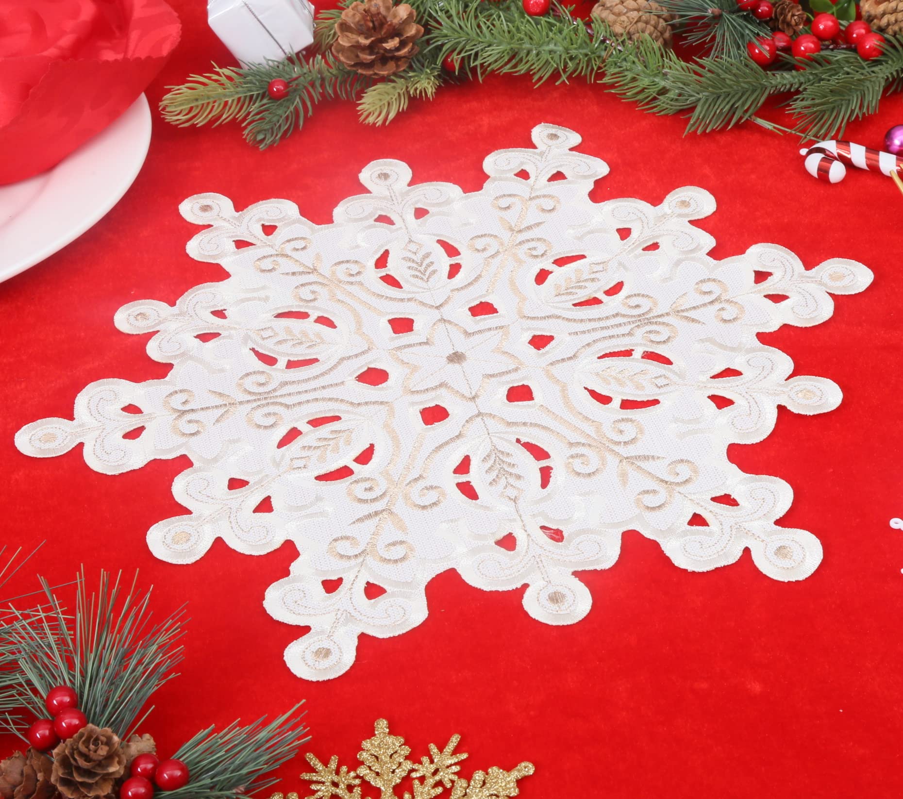 GRANDDECO Christmas Placemats Set of 4 - 14