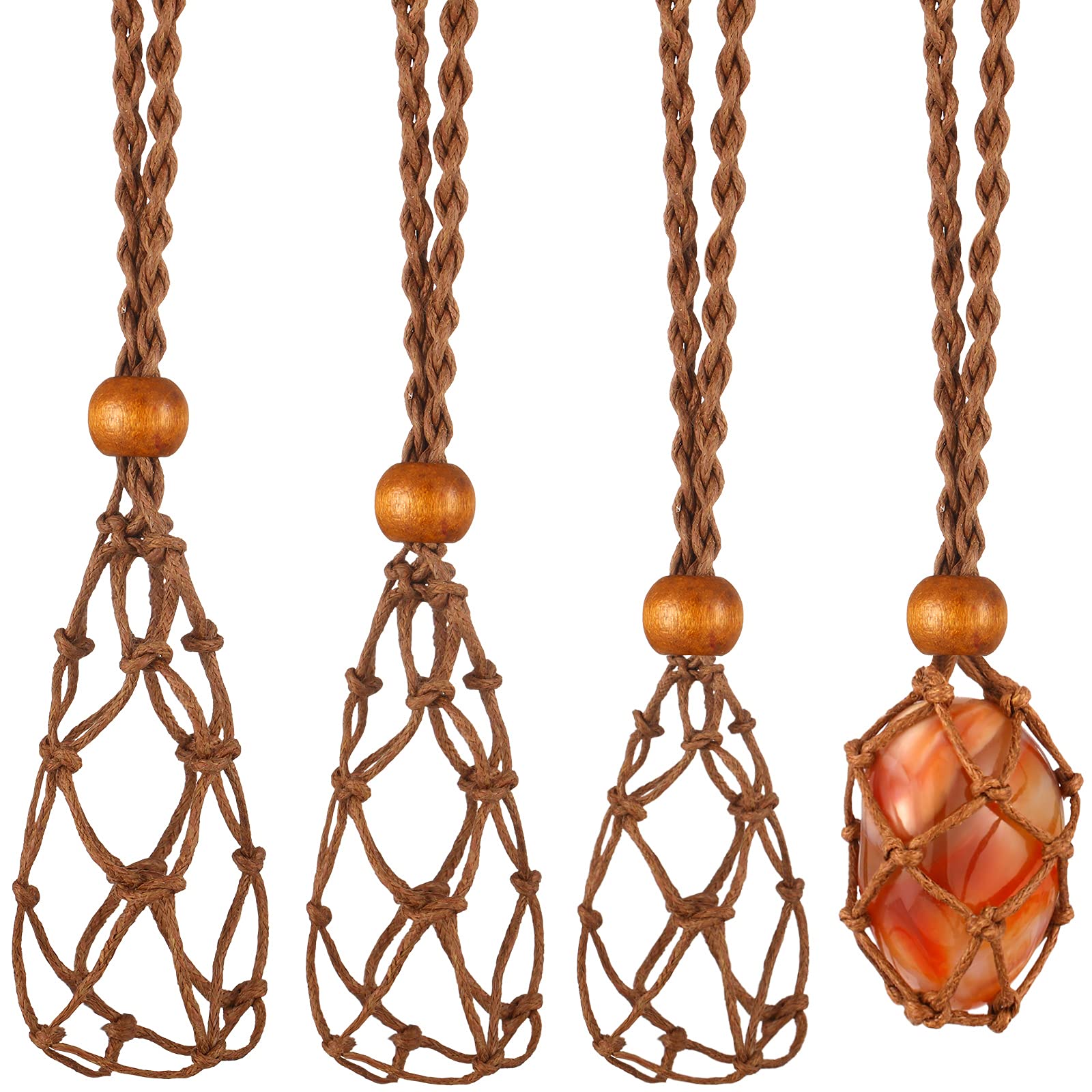 Shappy 3-Piece Adjustable Pendant Necklace Cord Set - Empty Stone Holder for Crystals, DIY Jewelry Making, Bracelet Accessories | Perfect for Crystal Healing, Boho Fashion & Handmade Jewelry Crafting