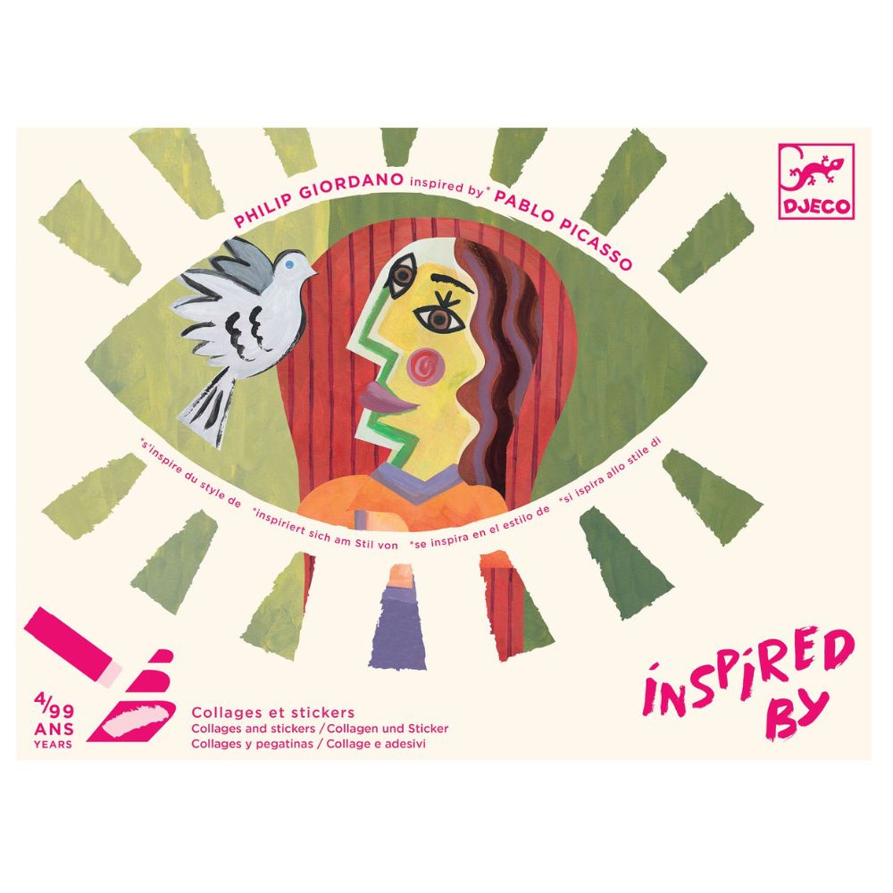 Pablo Picasso Inspired Collage Art Kit with Stickers - Creative DIY Craft for Kids & Adults, Perfect for Home Decor, School Projects & Gift Giving