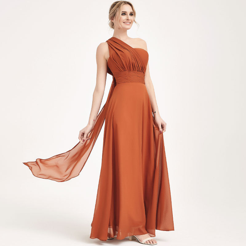 Convertible Chiffon Bridesmaid Dress Wrap Cornflower Blue Maxi Gown - Elegant Formal Wedding Guest Dress for Bridal Party, Evening Gala & Special Occasions