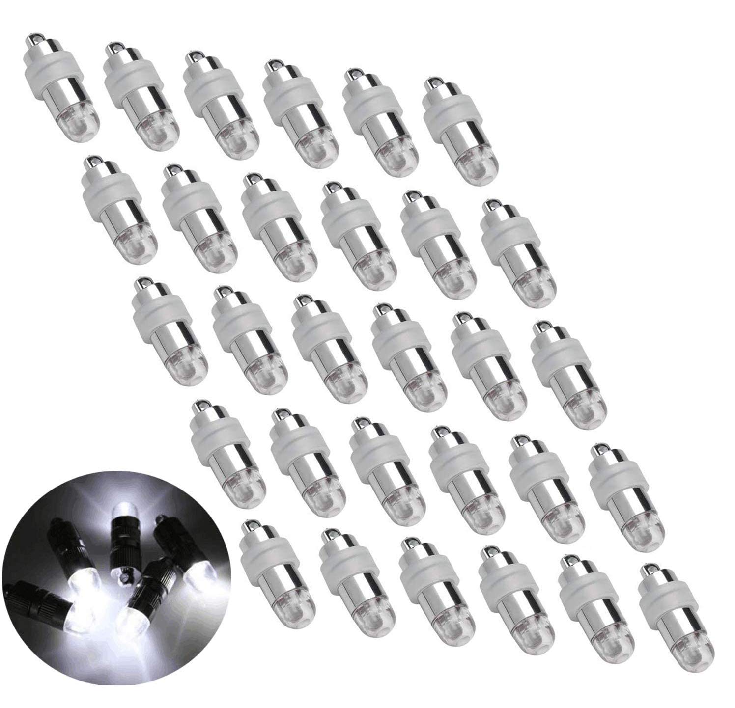 Lystin 30 Pack LED Balloon Lights - Waterproof Party Lights for Paper Lanterns, Wedding Decor, Halloween, Floral Arrangements, Festivals - Perfect for Indoor & Outdoor Celebrations