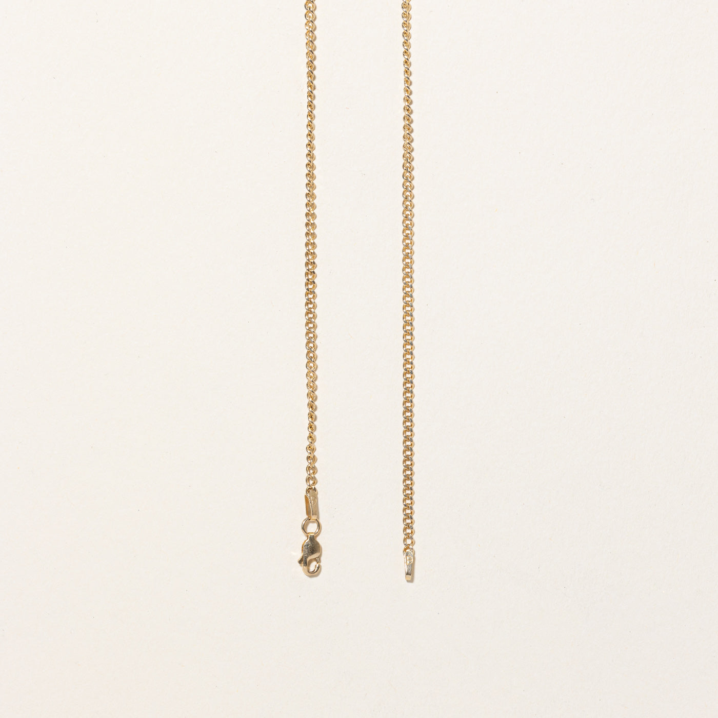 10K Yellow Gold Curb Link Chain Necklace 26