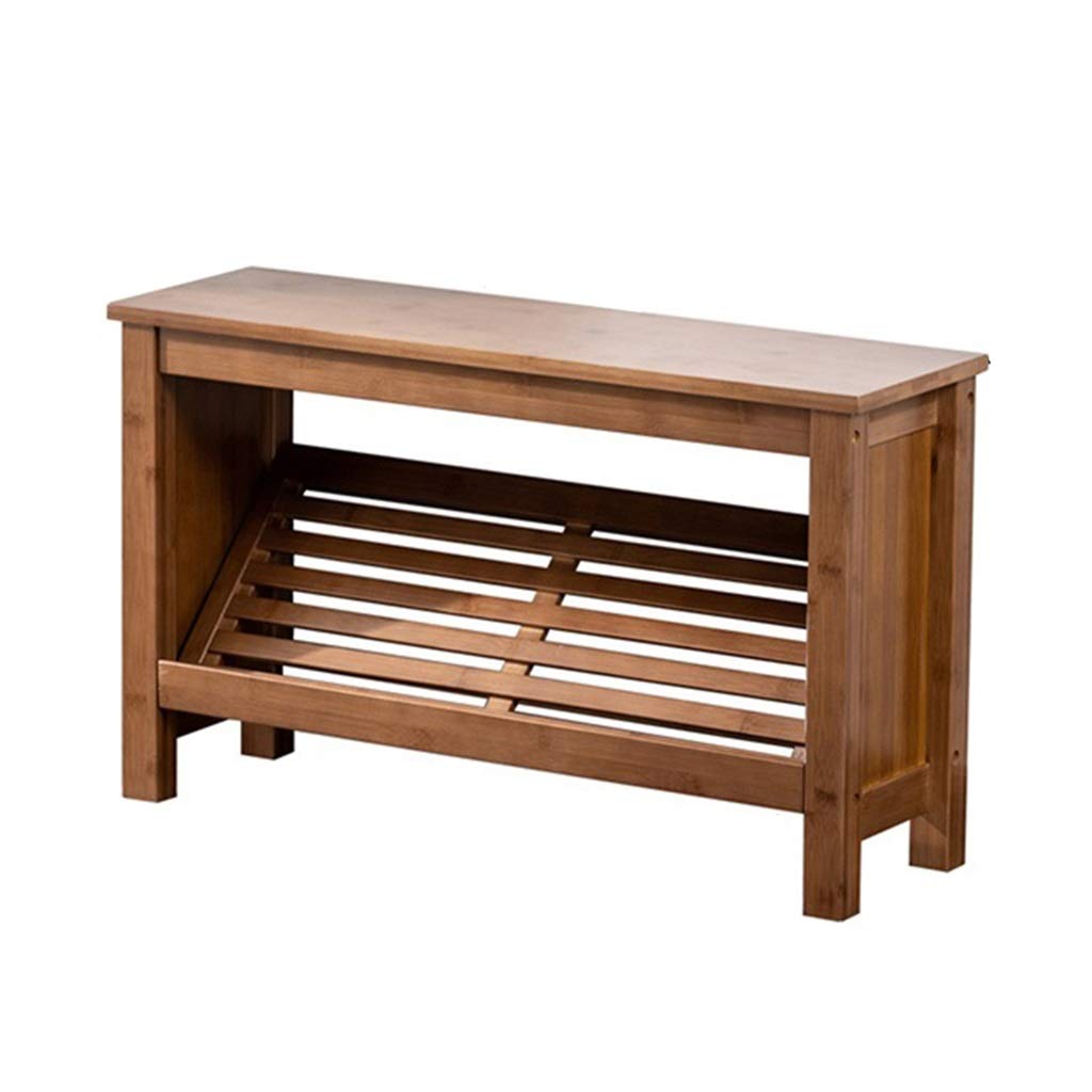 Solid Wood Shoe Bench with Storage - Narrow Entryway Bench for Small Spaces, Brown (70x41x21cm) - Perfect for Home Entrance, Hallway, and Mudroom Organization