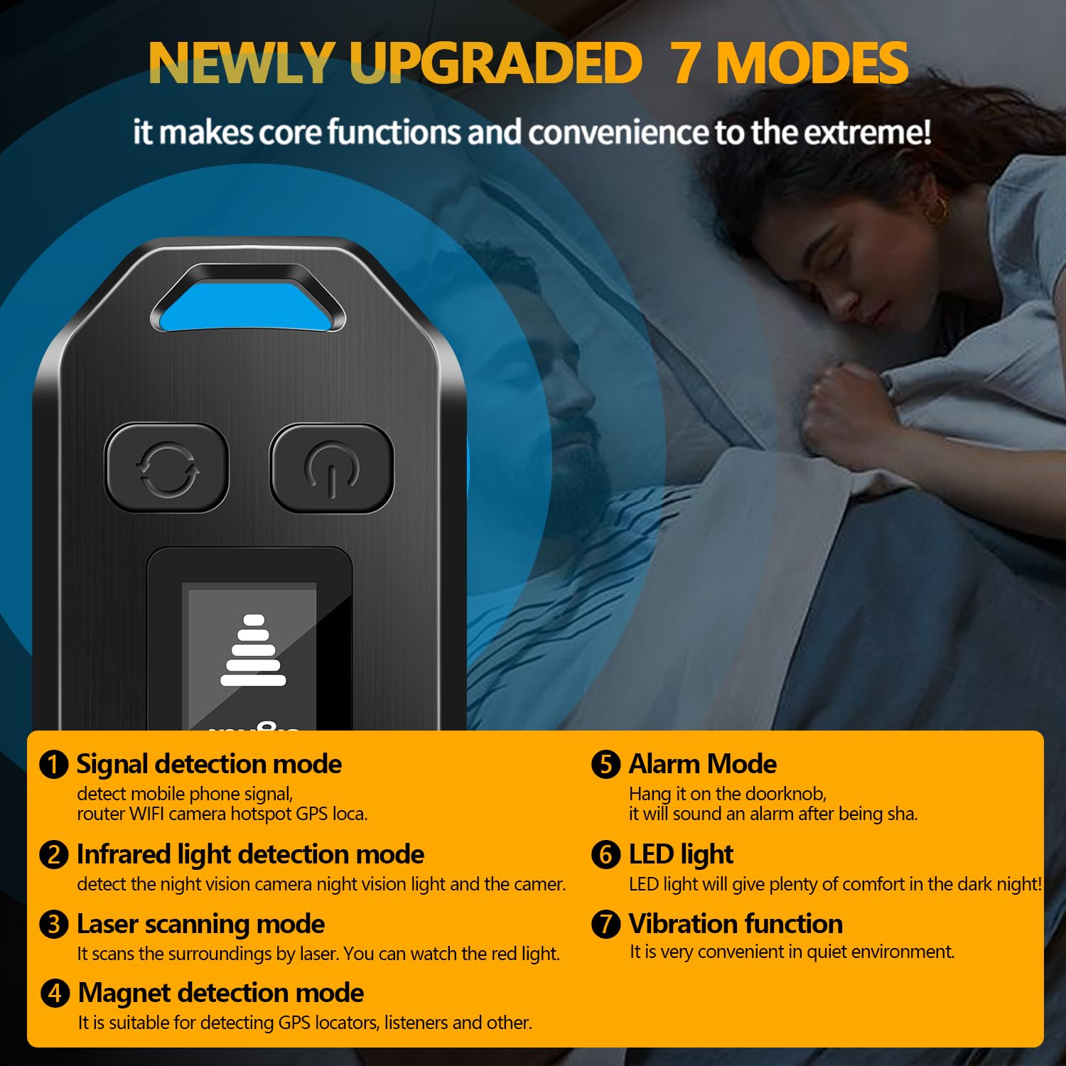 Hidden Camera Detector & Bug Finder - Anti Spy Device for GPS Tracker & Wireless Signal Detection | Privacy Protector for Home, Office & Travel Security
